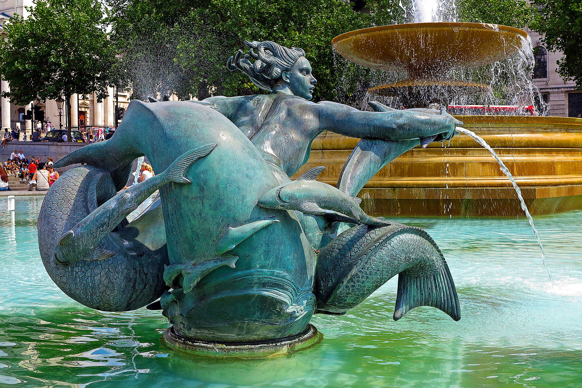 Fountain in Trafalgar Square - London