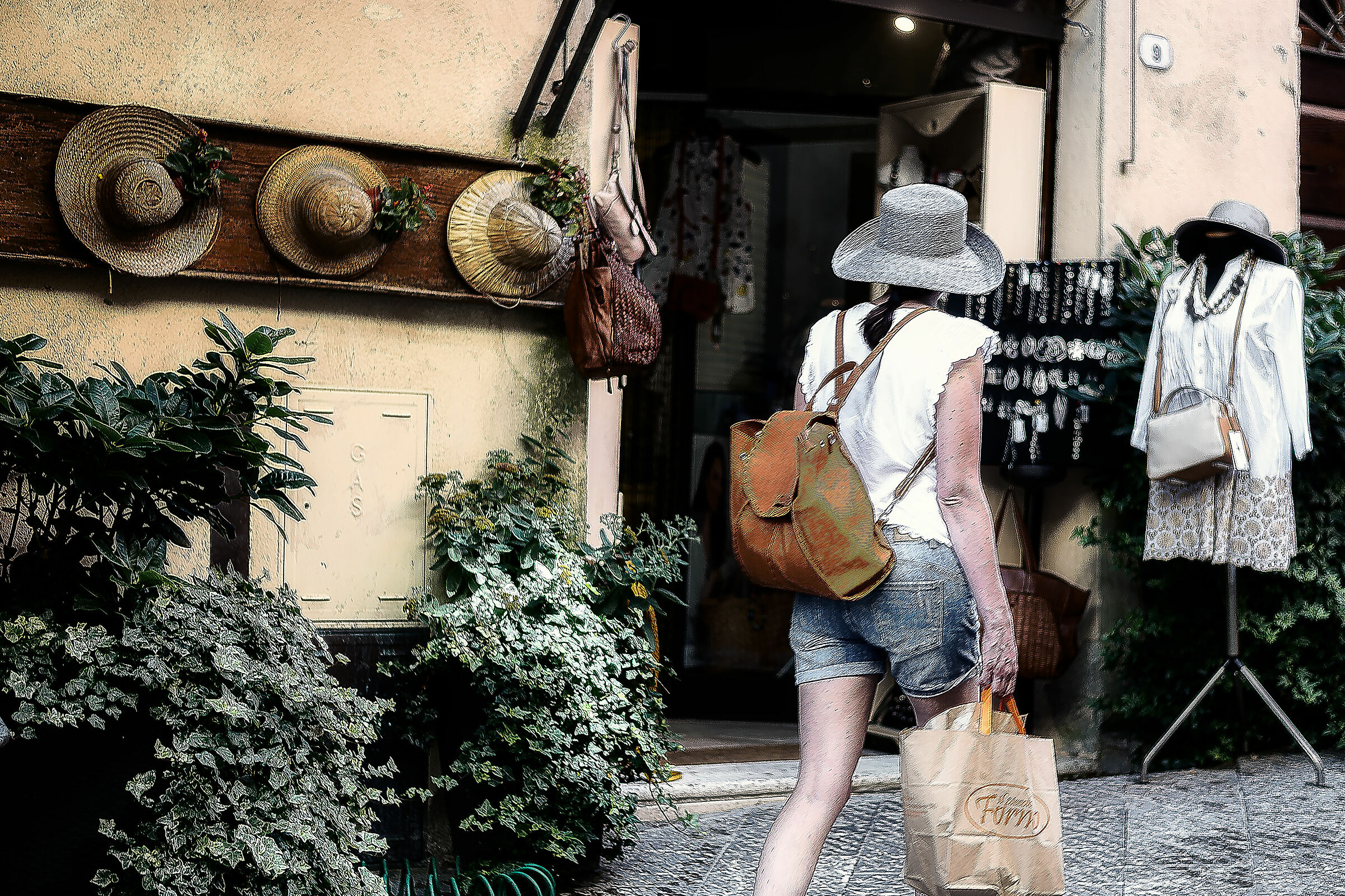 woman and. hats for the streets of cetona (yes)