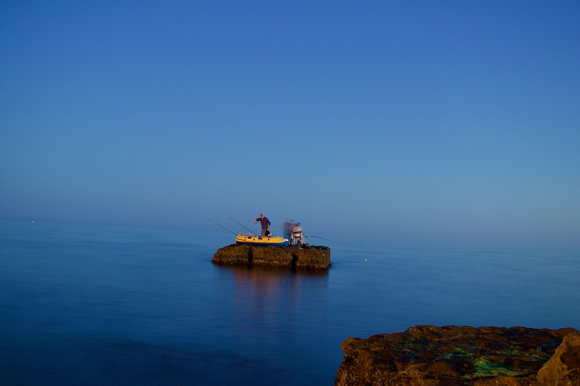 Fishing on the rock