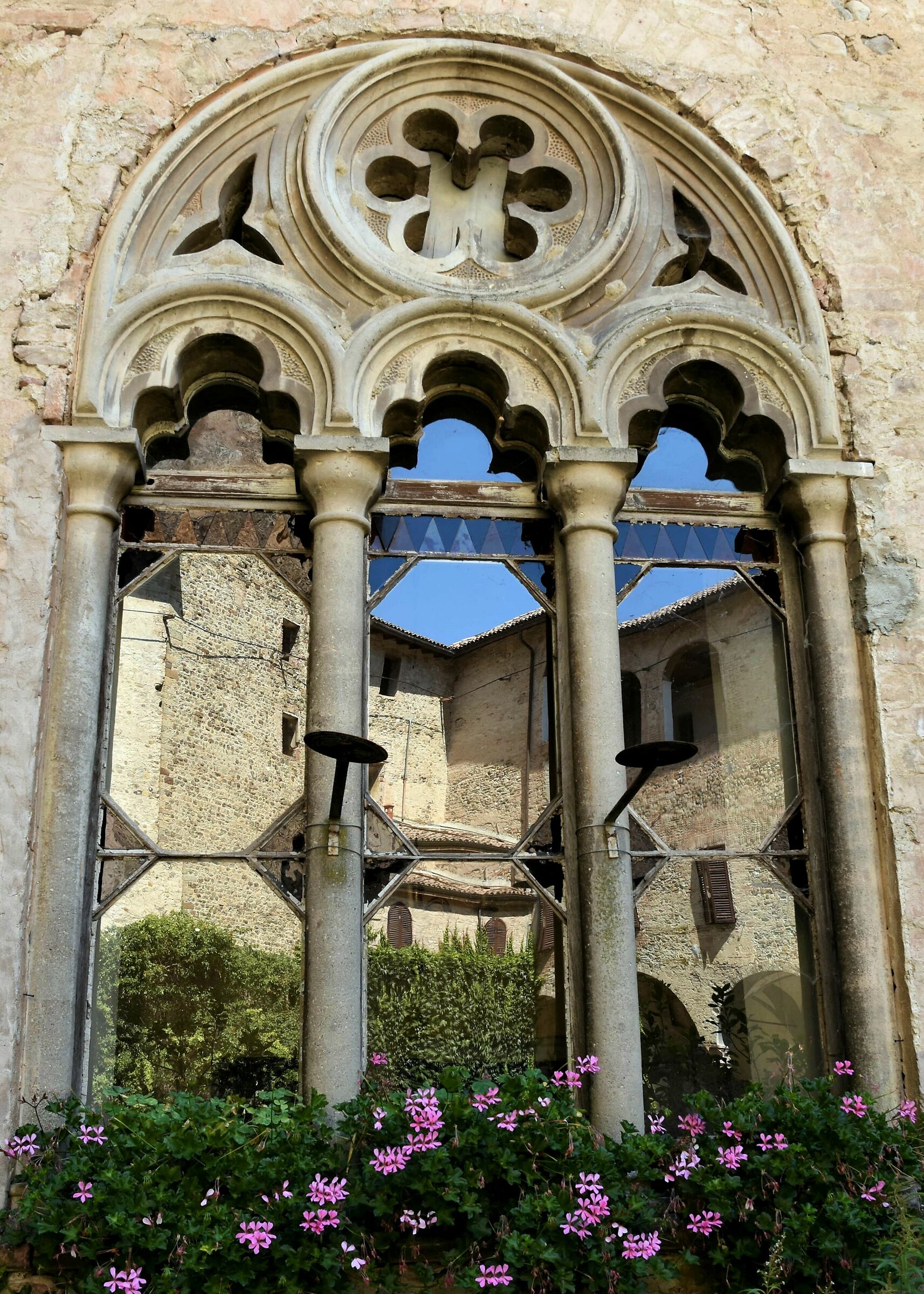 in the courtyard of the castle