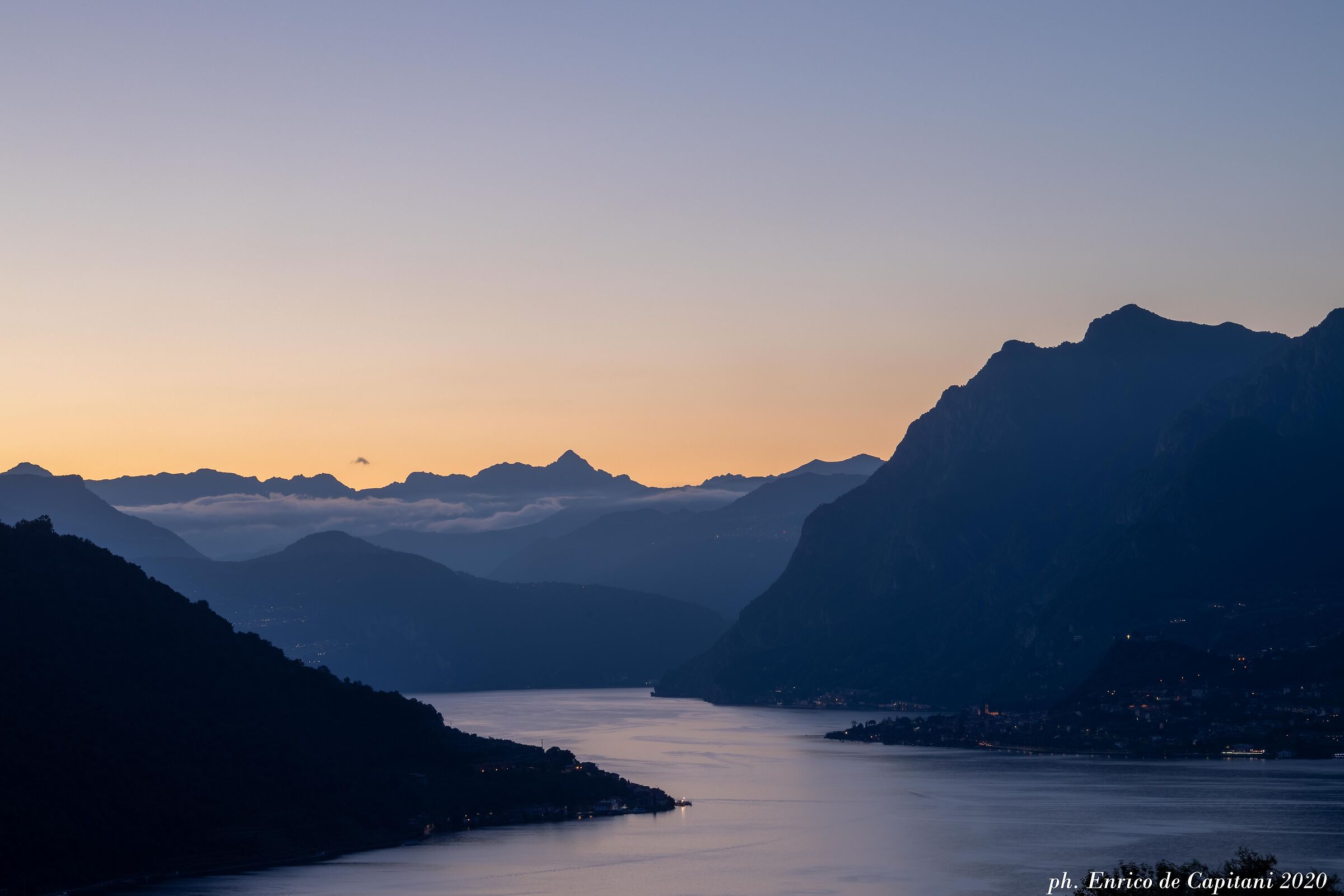 Twilight if on Lake Iseo