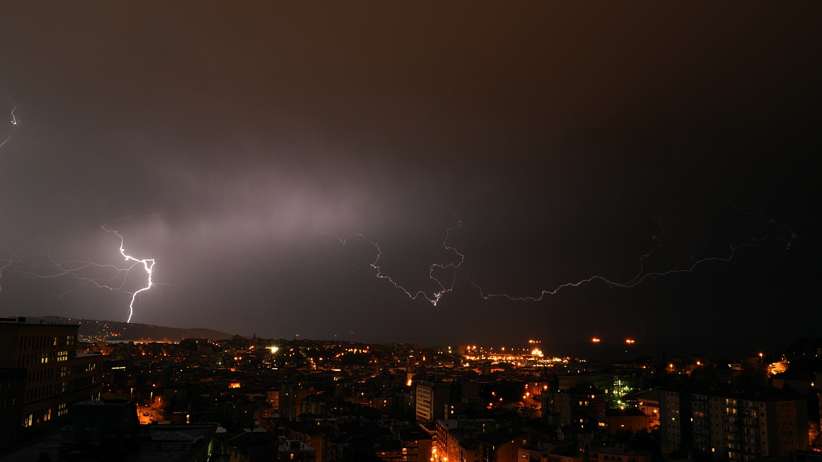 still lightning over the city