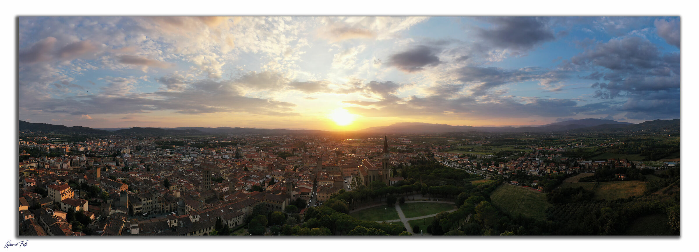 Panoramic Arezzo at sunset