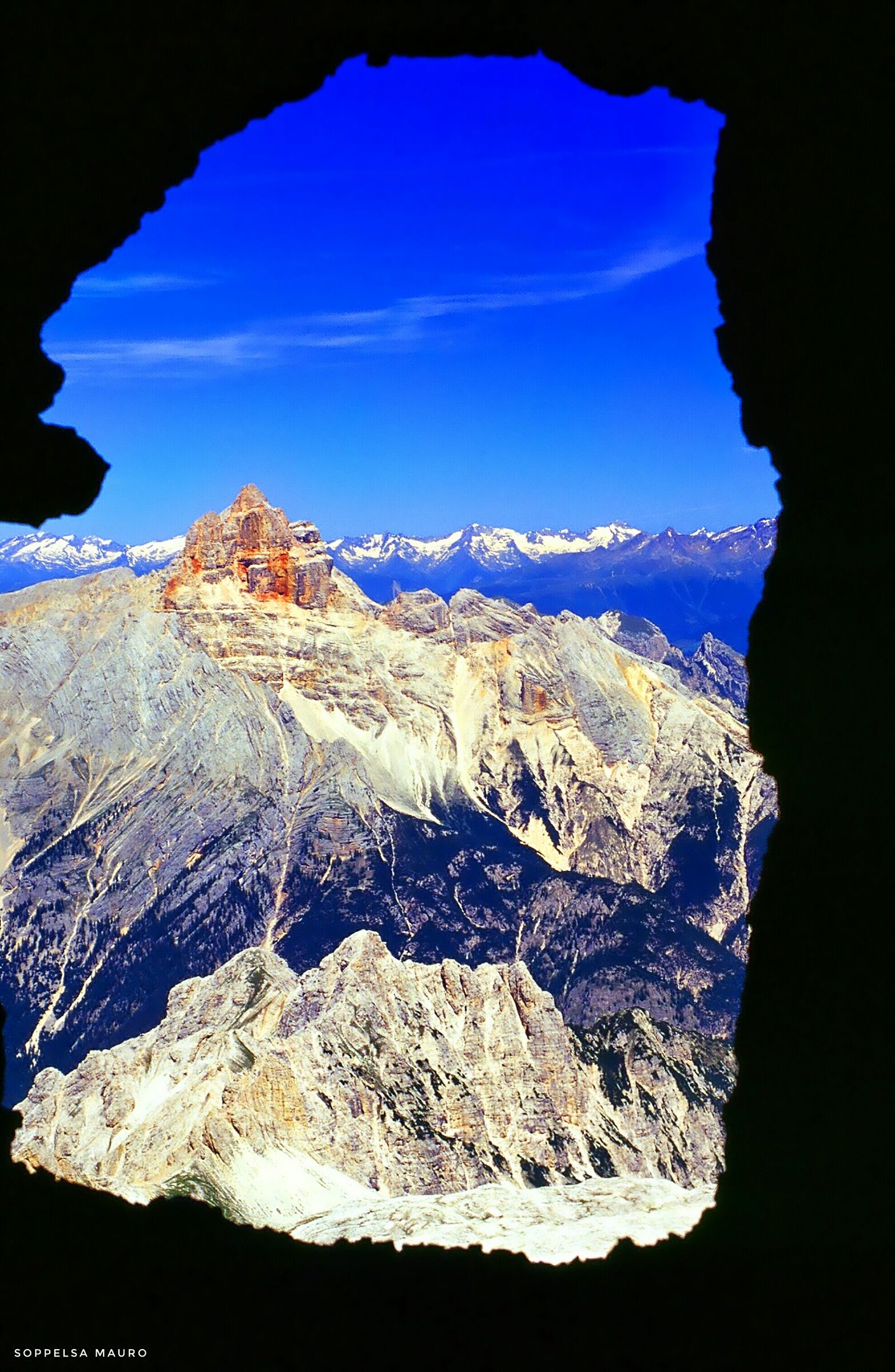 From the top Crystal. glimpse on the Red Croda d'Ampezzo