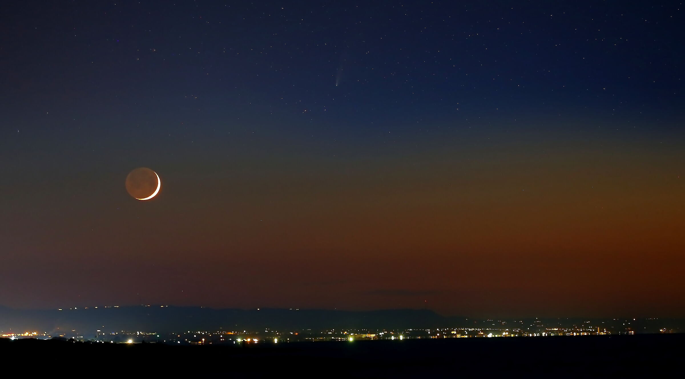 moon sickle and neowise
