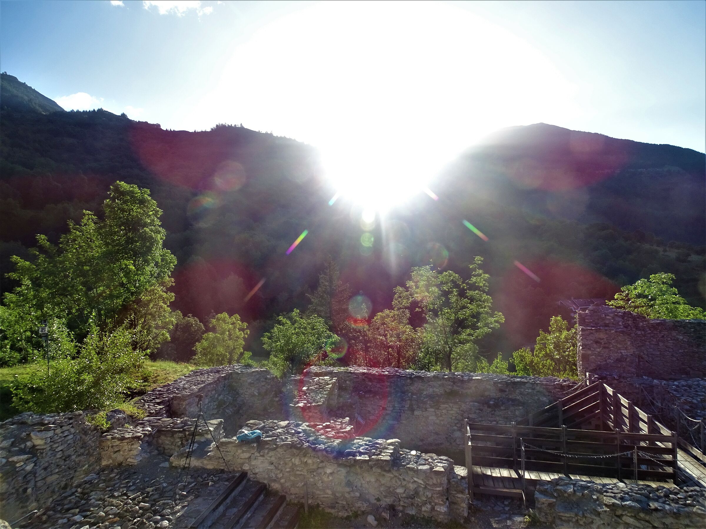 sunrise over the ruins of amont Bardonecchia.