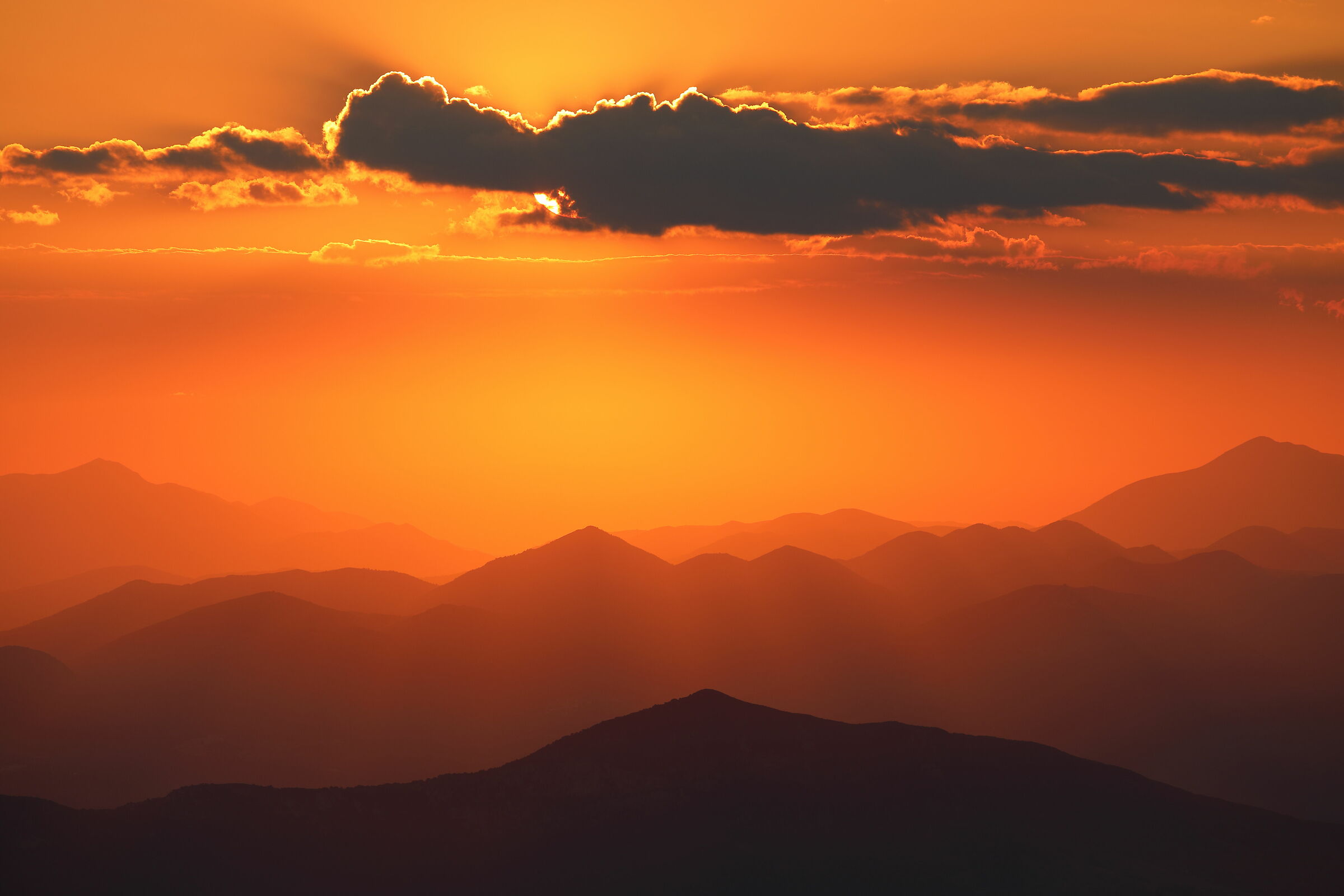 The sunset from the Majella