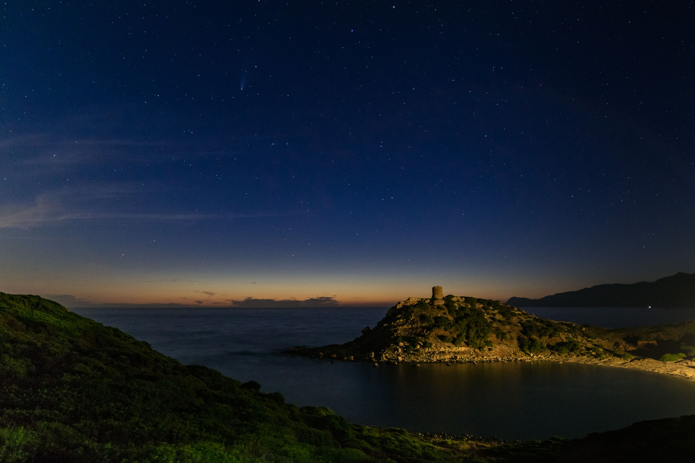 Port Tower and Neowise Comet