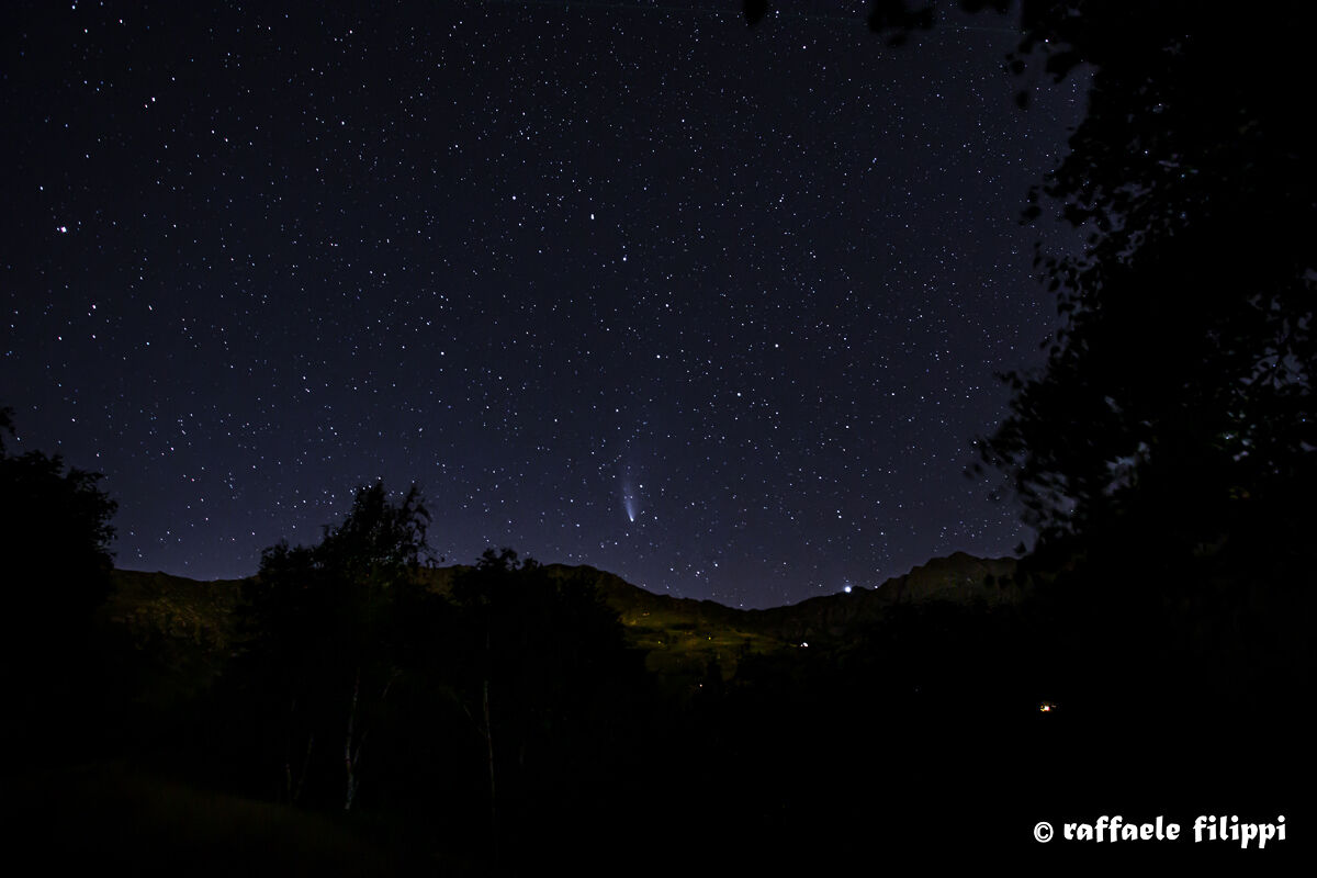 Neowise and the starry sky in the Biellesi Alps