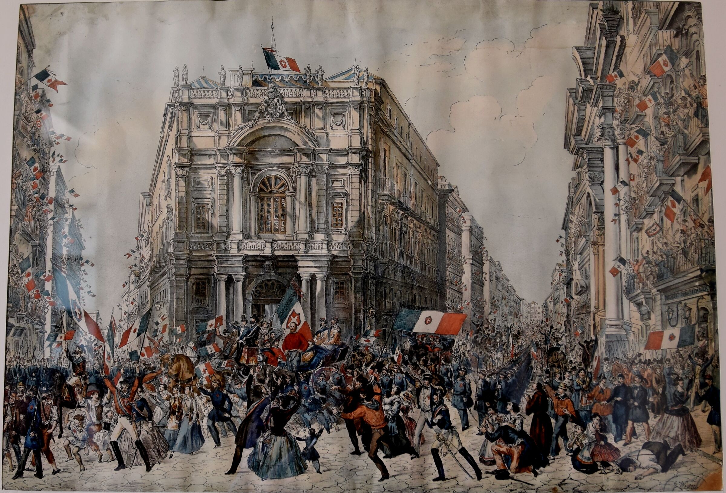 Franz Wenzel "Ingresso trionfale di Garibaldi a Napoli&...