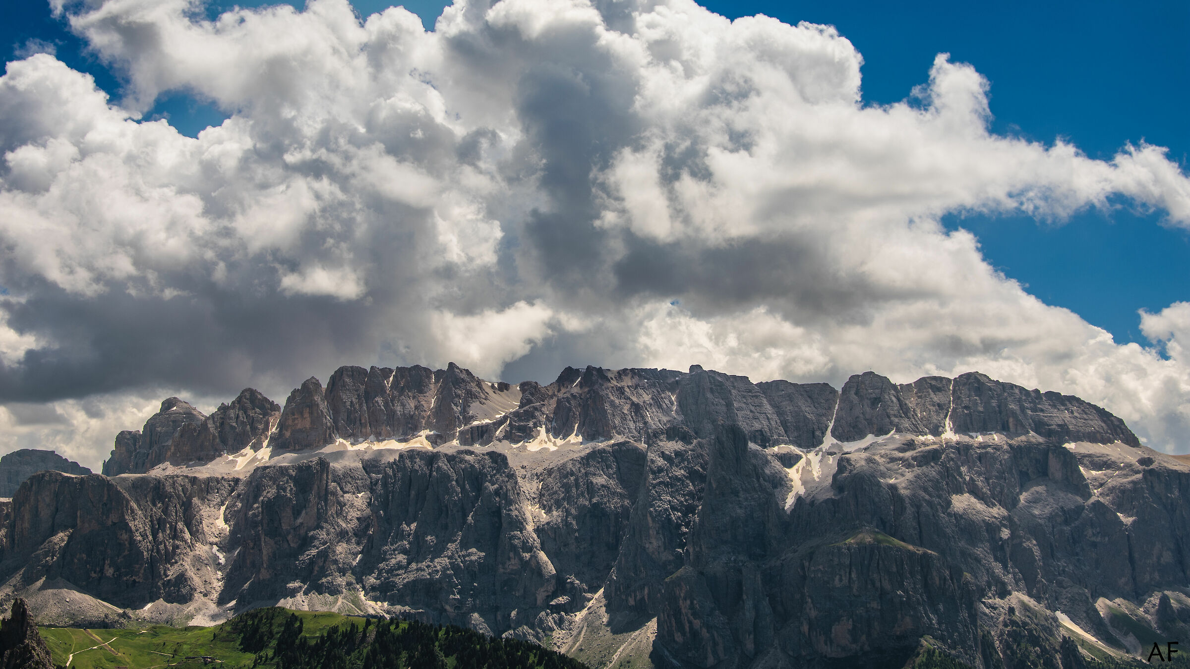 The Sella group from the summit of Stevia, 2381 m
