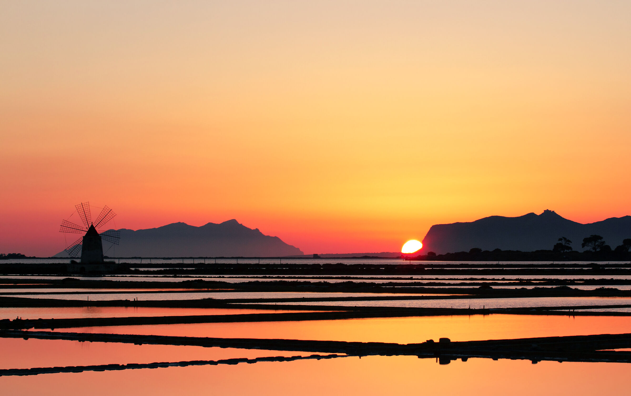 Saline di Marsala al tramonto