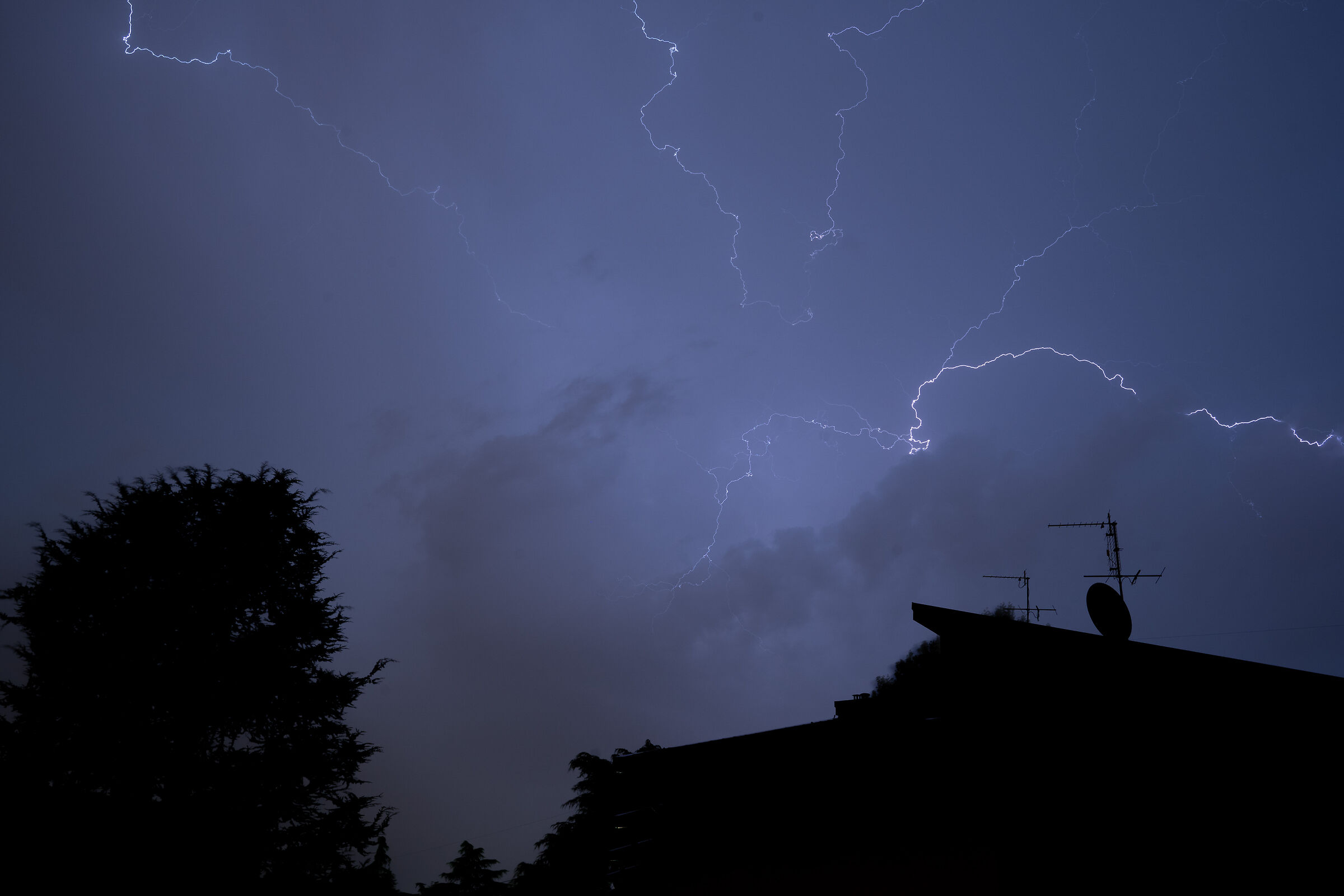 Lightning storm from balcony