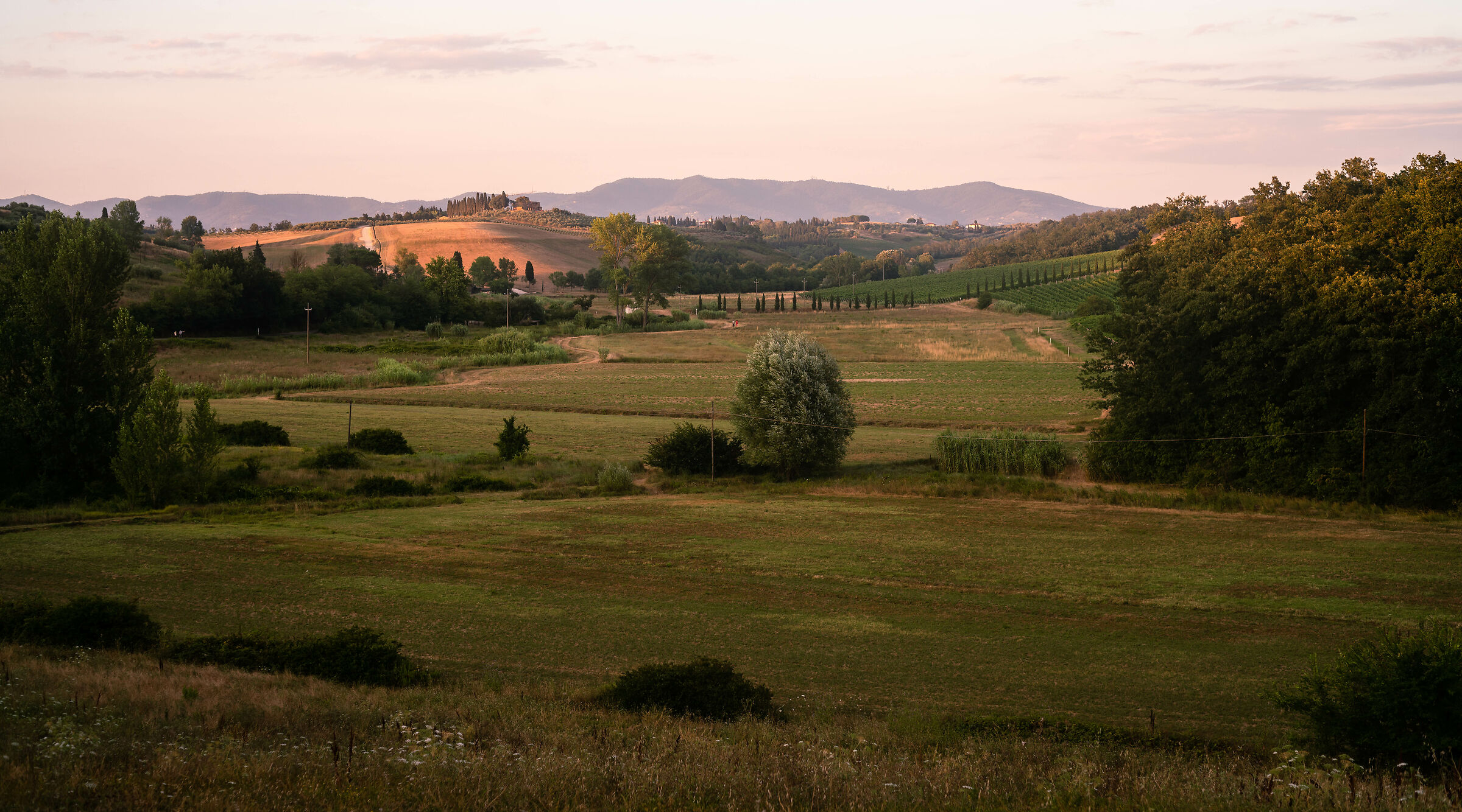 Campagna toscana al tramonto