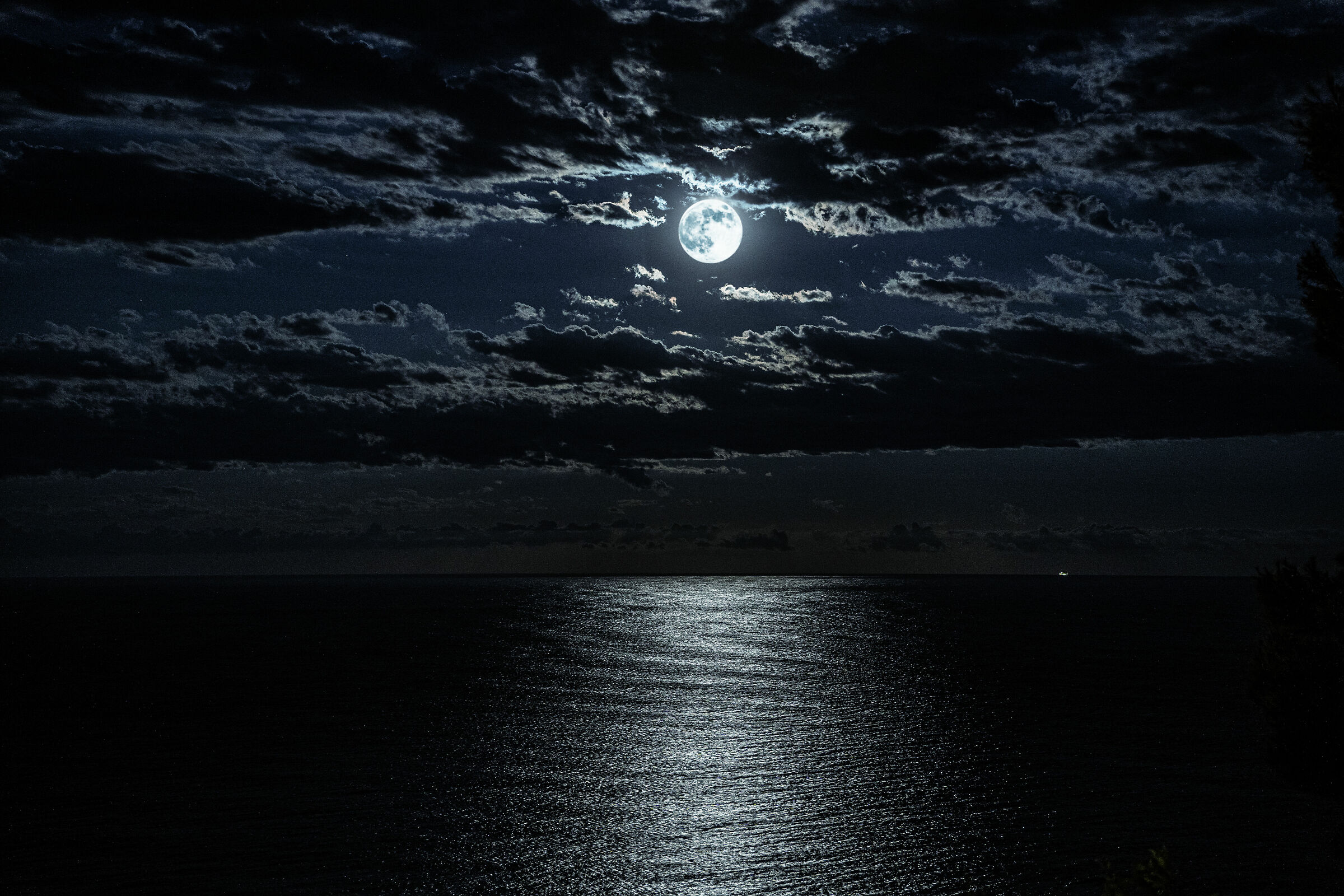 La luna illumina la notte