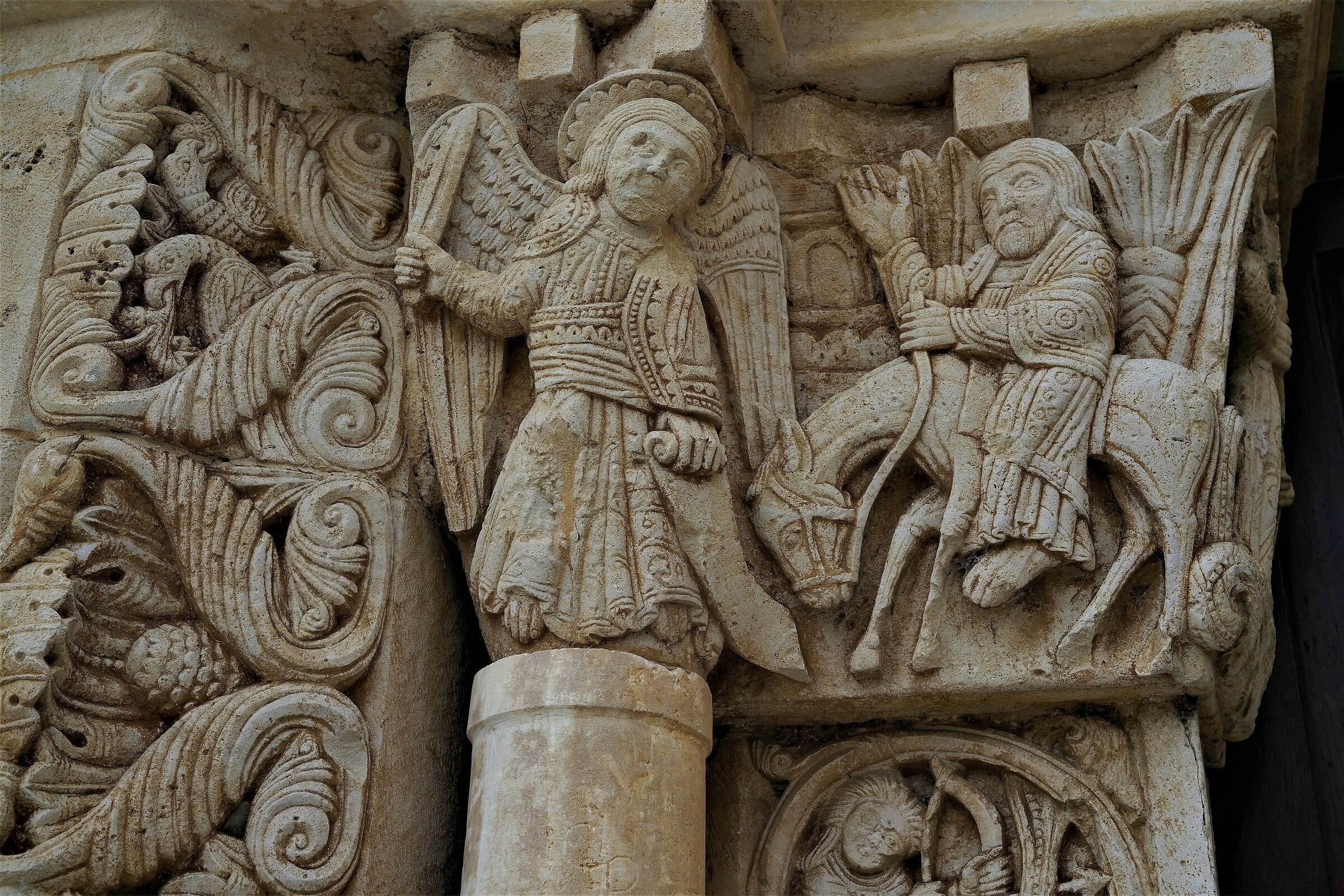 Paeticular of the portal of the Abbey of St. Leonardo.