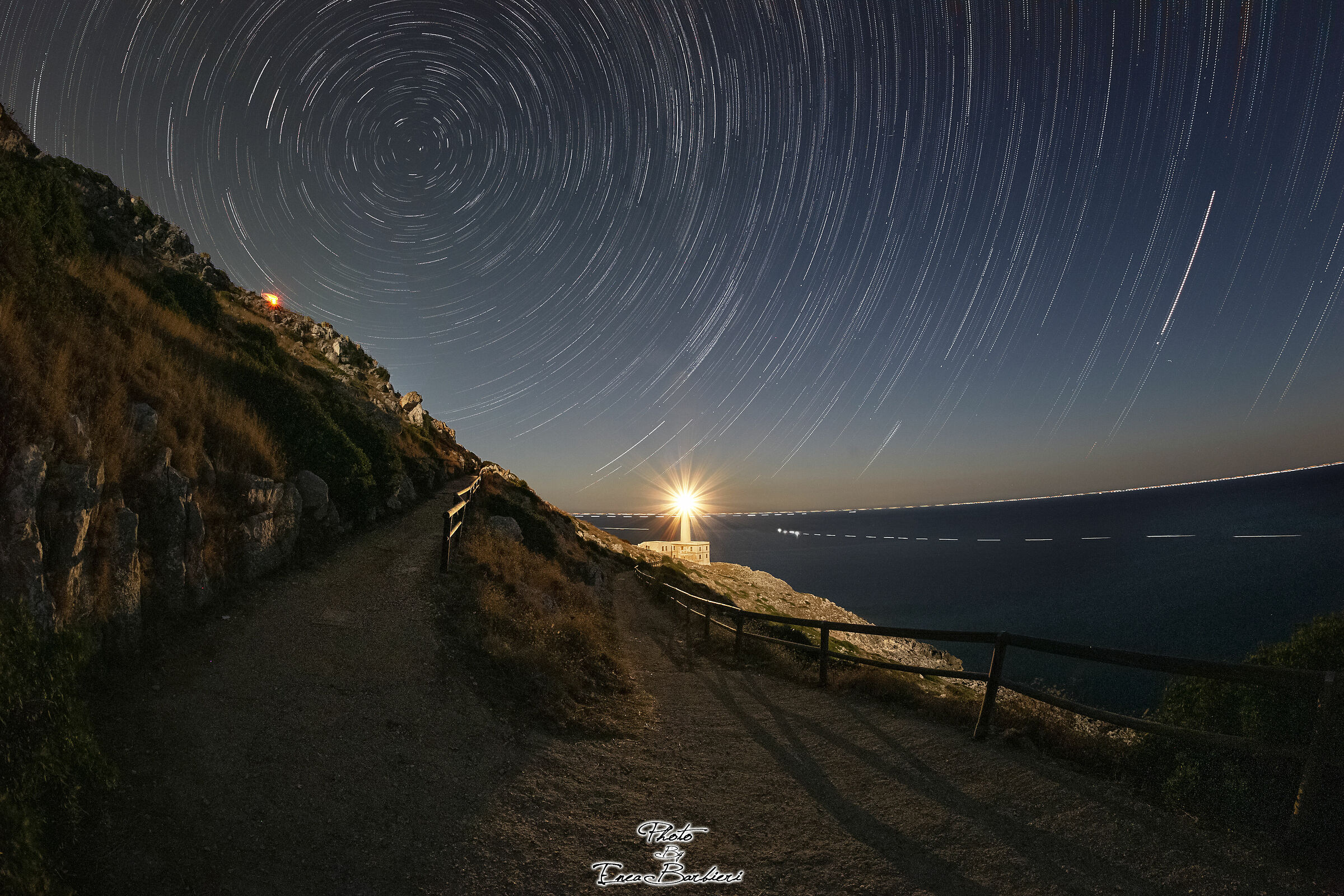 Startrail a punta Palascia