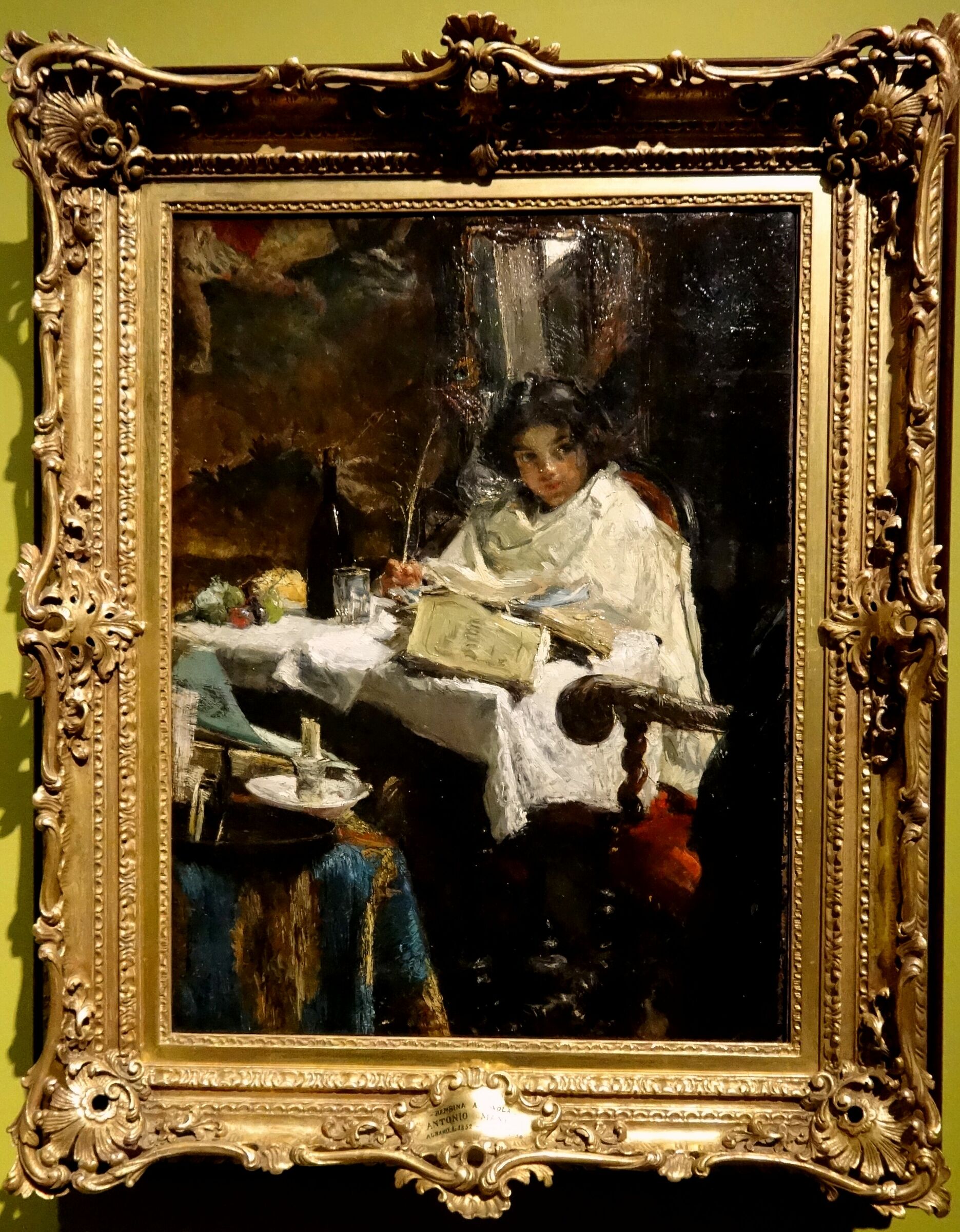 Antonio Mancini "L'enfante dans un grand fauteuil&q...