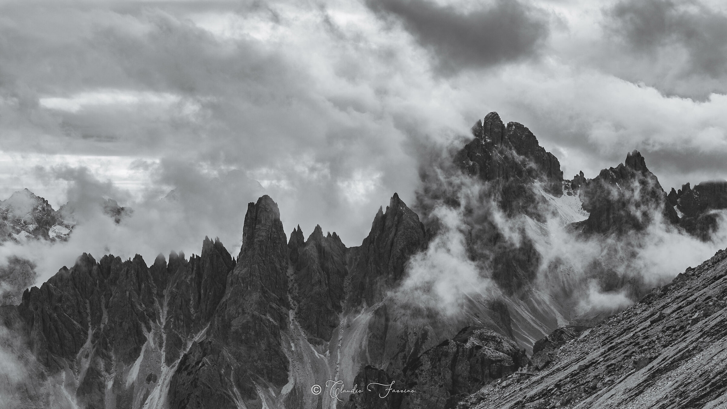 verso le 3 cime: montagne nella nebbia 1