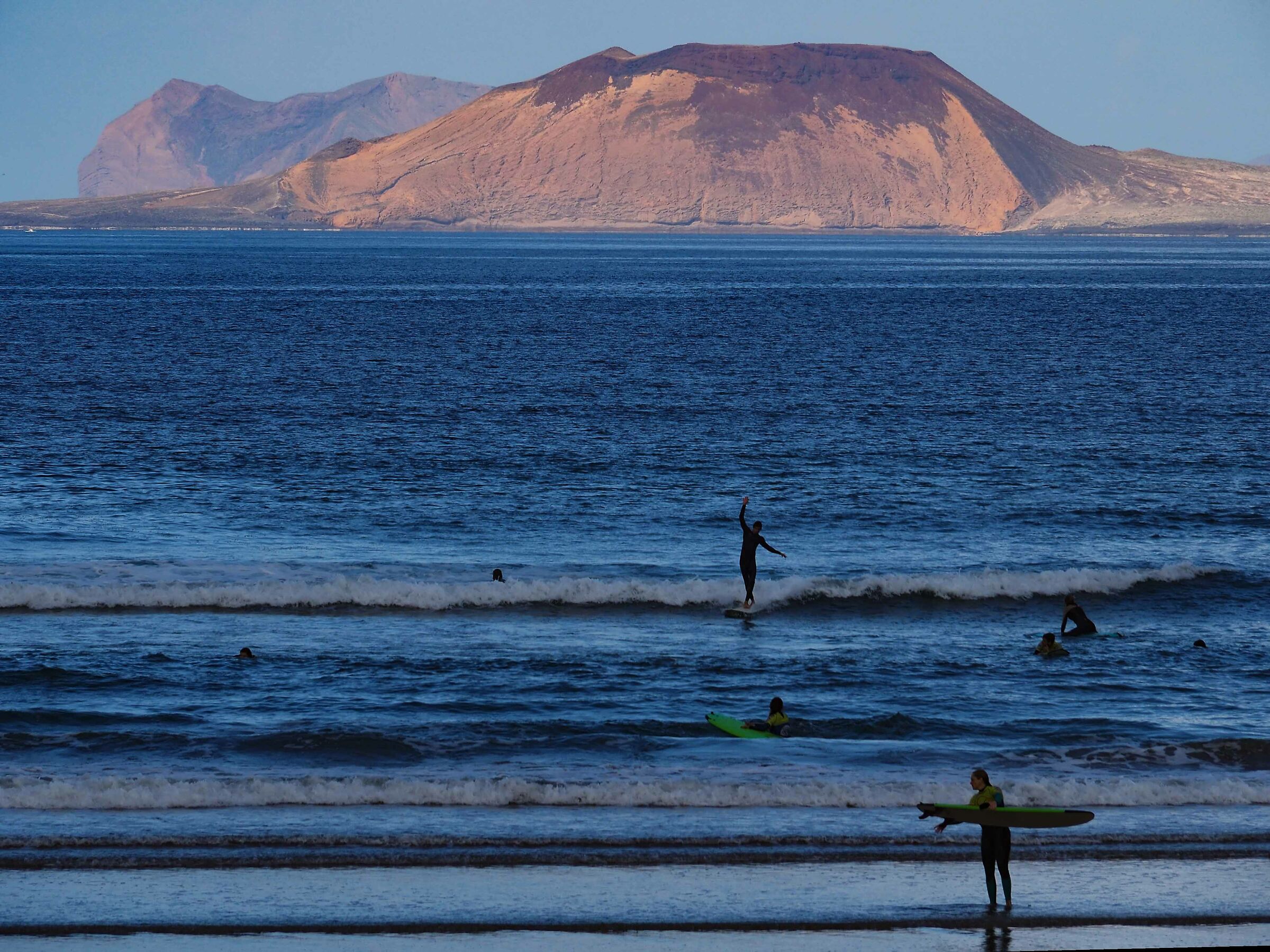 surf at the end of the winter afternoon