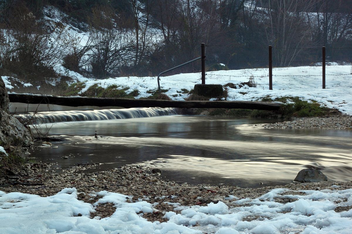 Fiume Vrenda dopo la nevicata