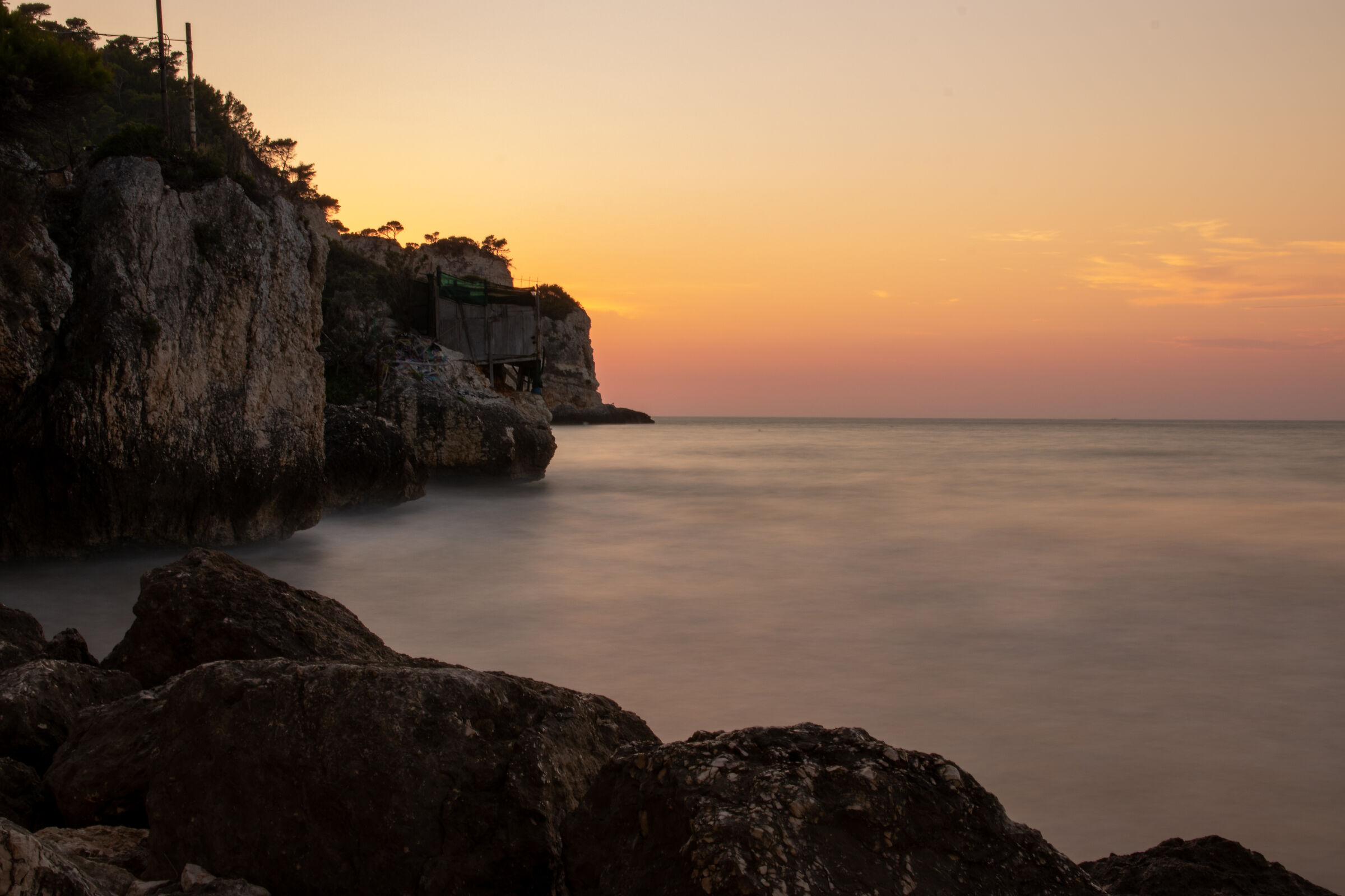 The sunset in Peschici (long exposure)