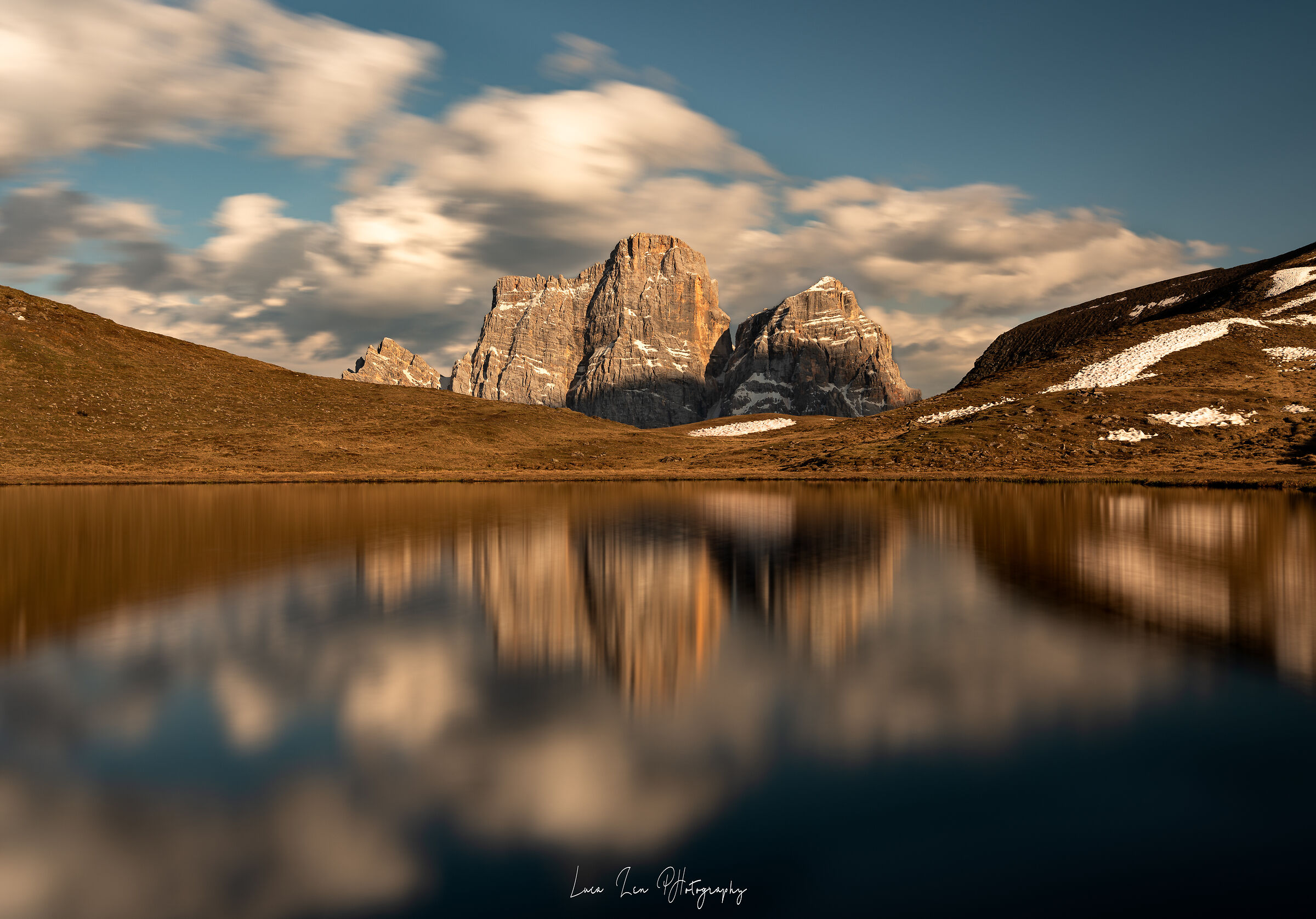 "Lago De Le Baste in golden hour".