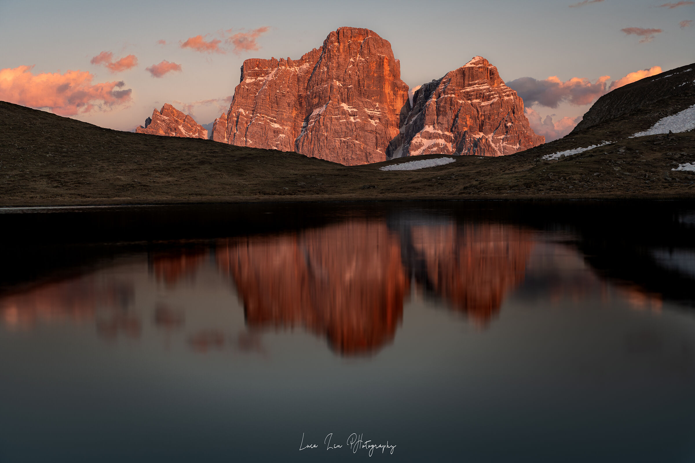 "Lago De Le Baste e l'enrosadira del M. Pelmo"