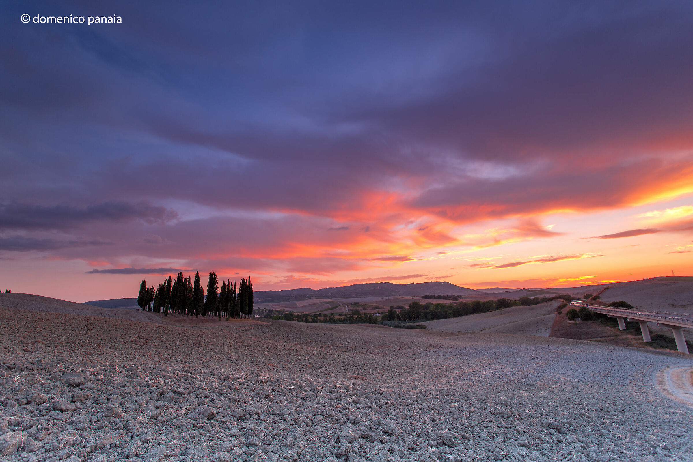 tramonto in val d'orcia
