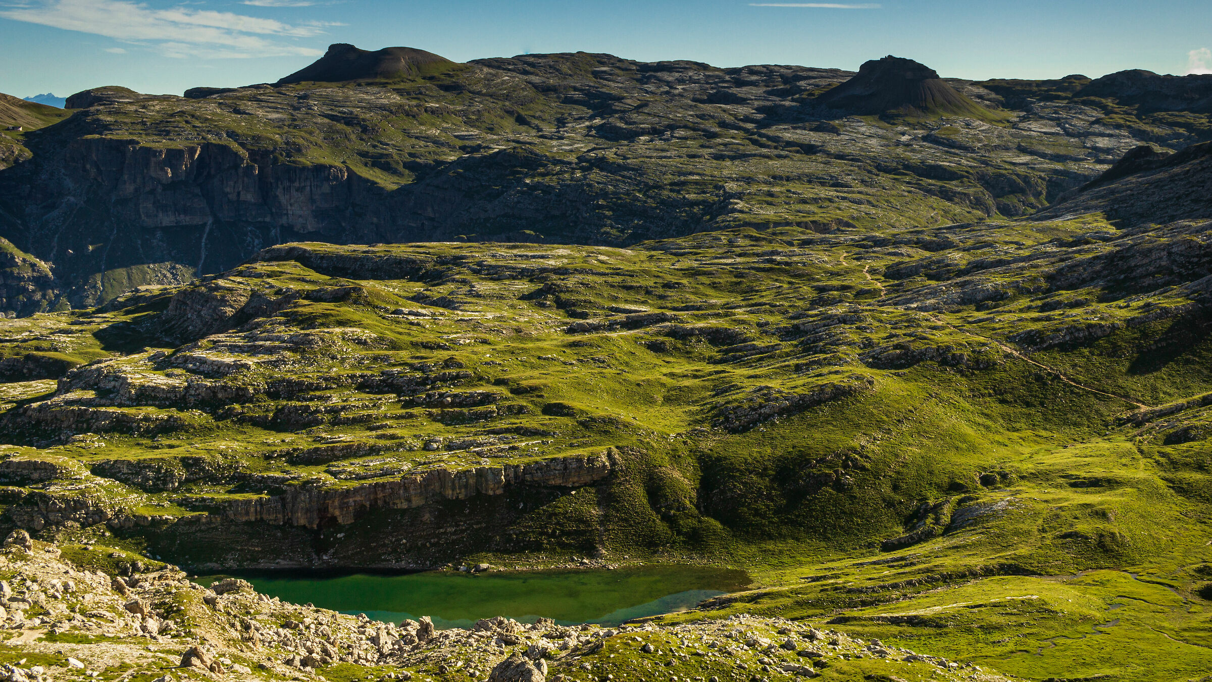 Lech de Crespeina overlooking the remote Puez hut