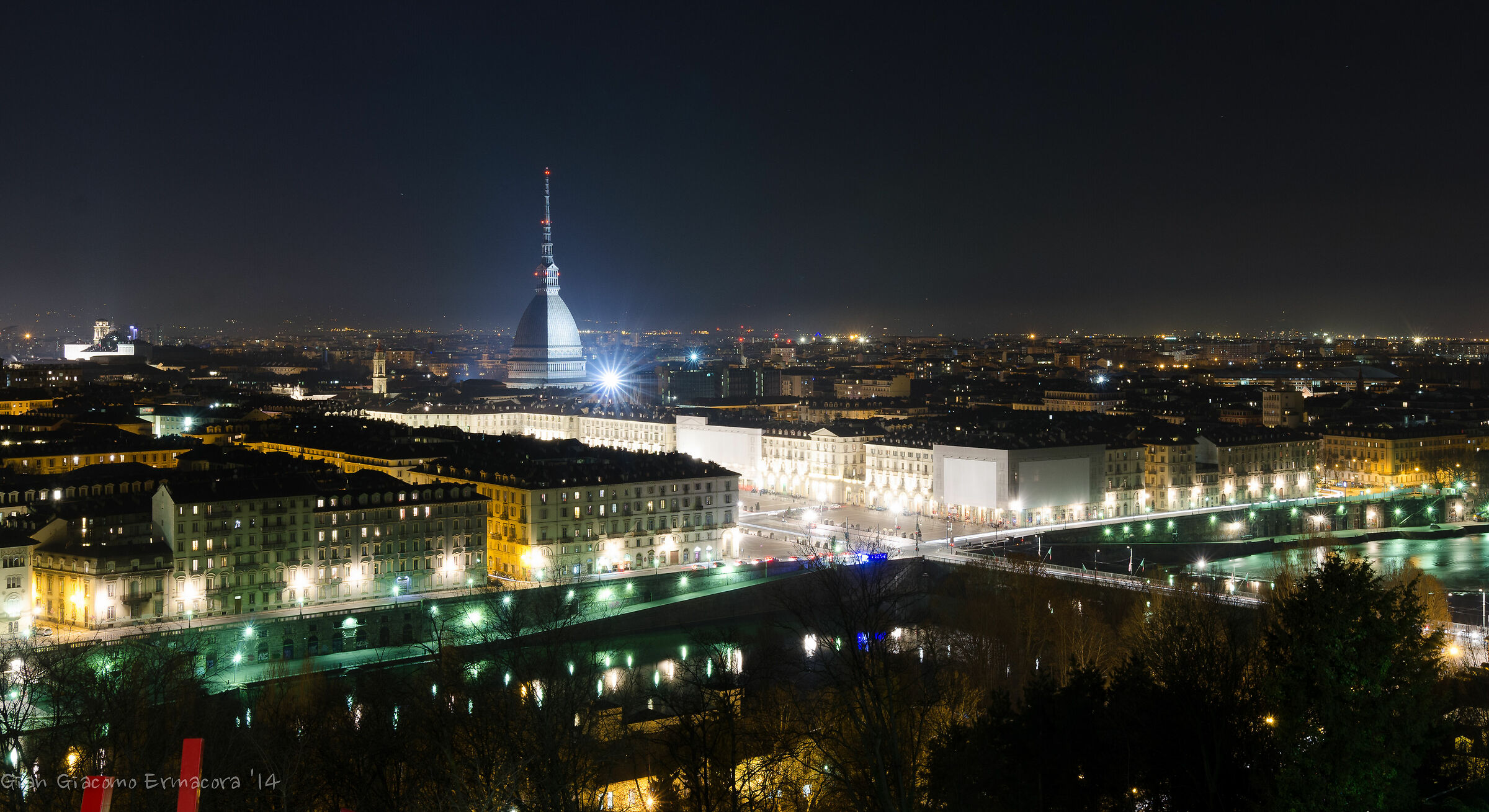 Landscape of Turin by night