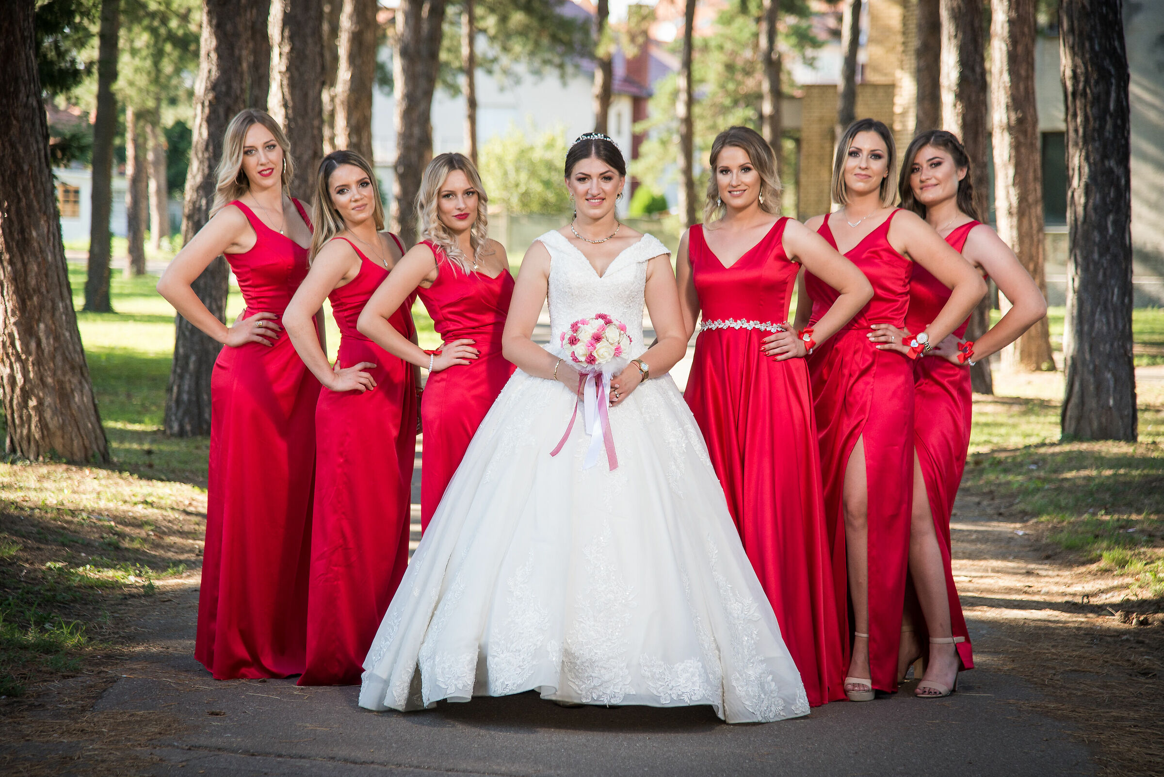 Sposa e damigelle d'onore