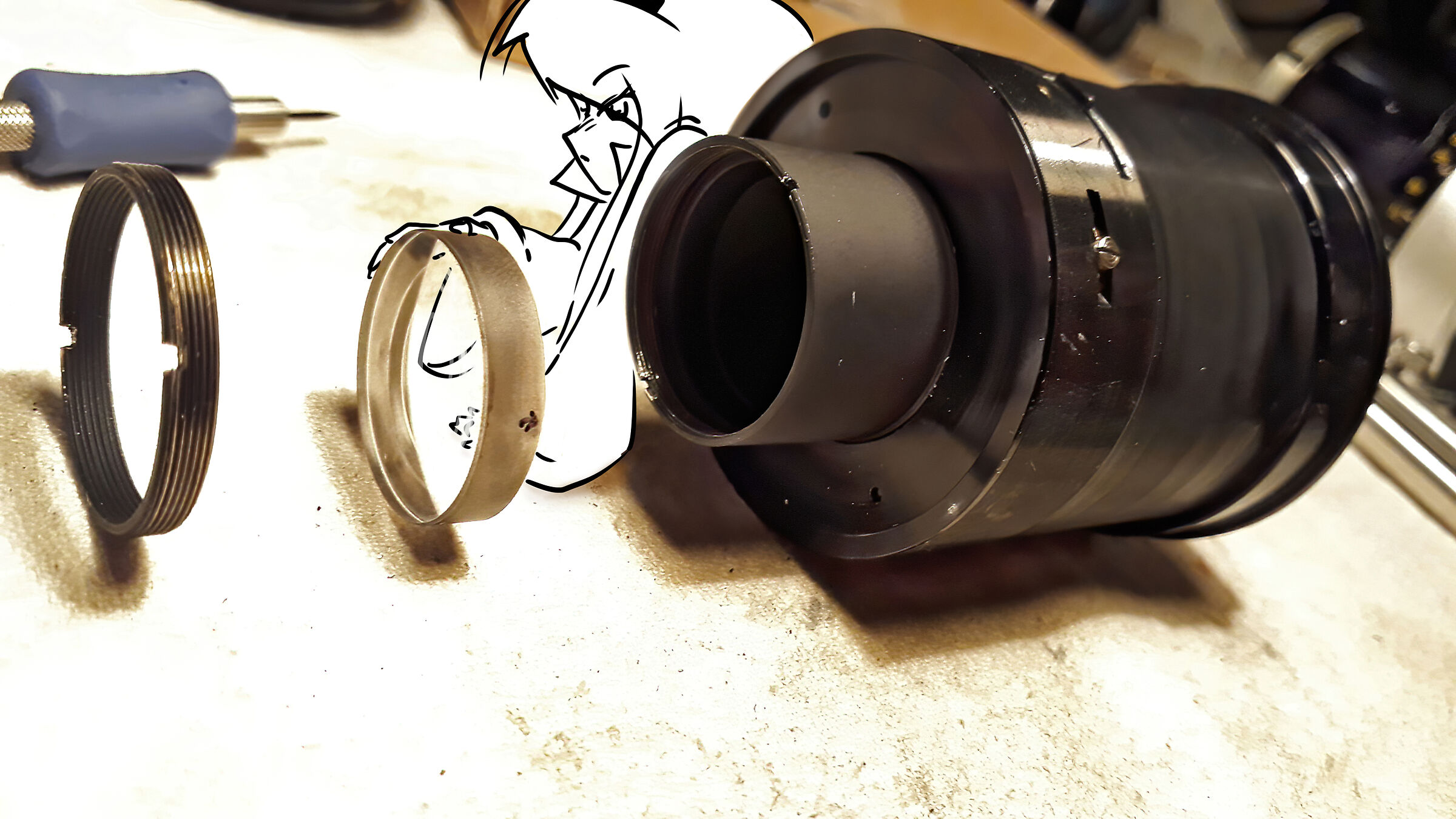 Nikkor 300-h f 4.5 gruppo otturatore e lente finale