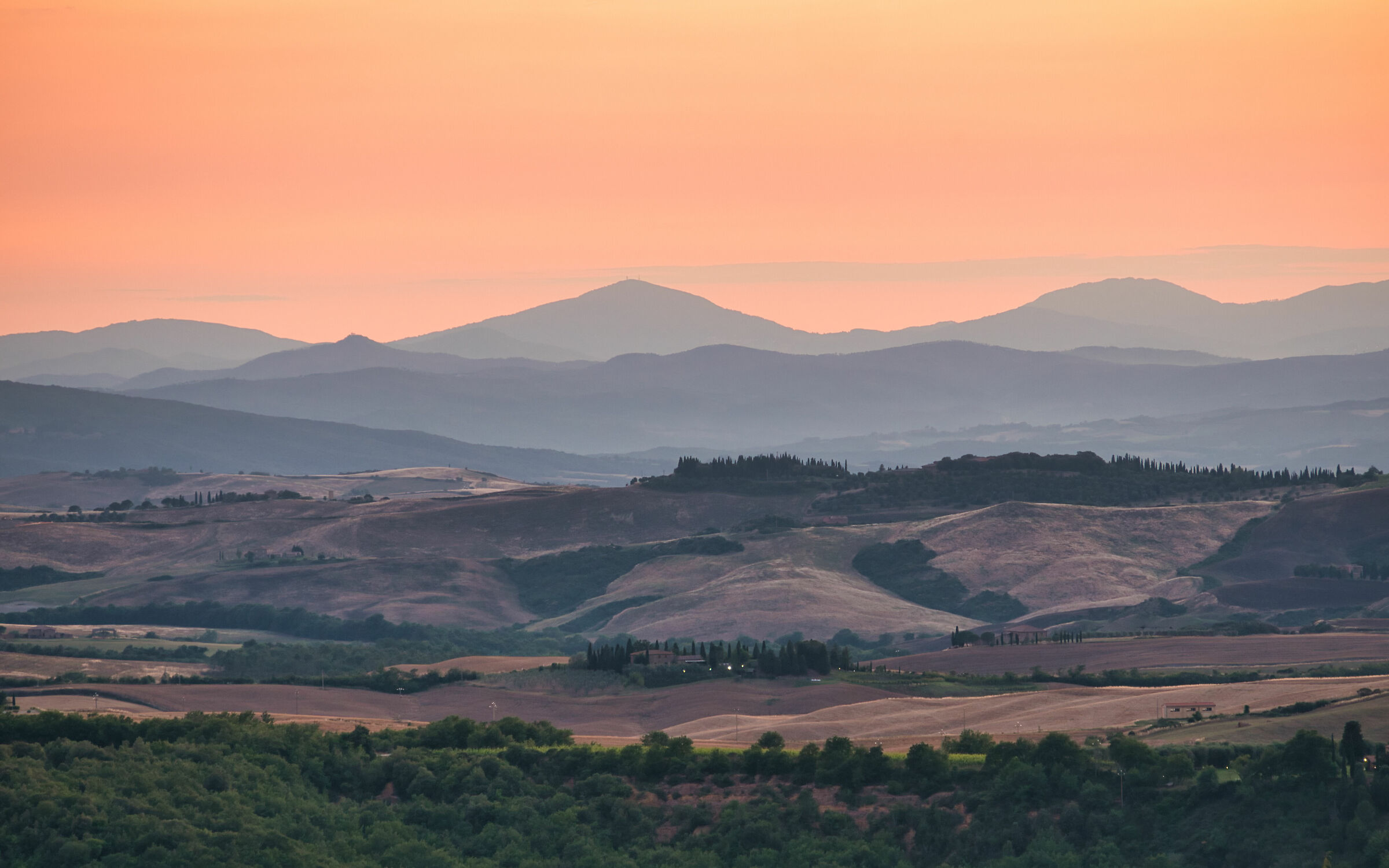 Val d'Orcia al tramonto