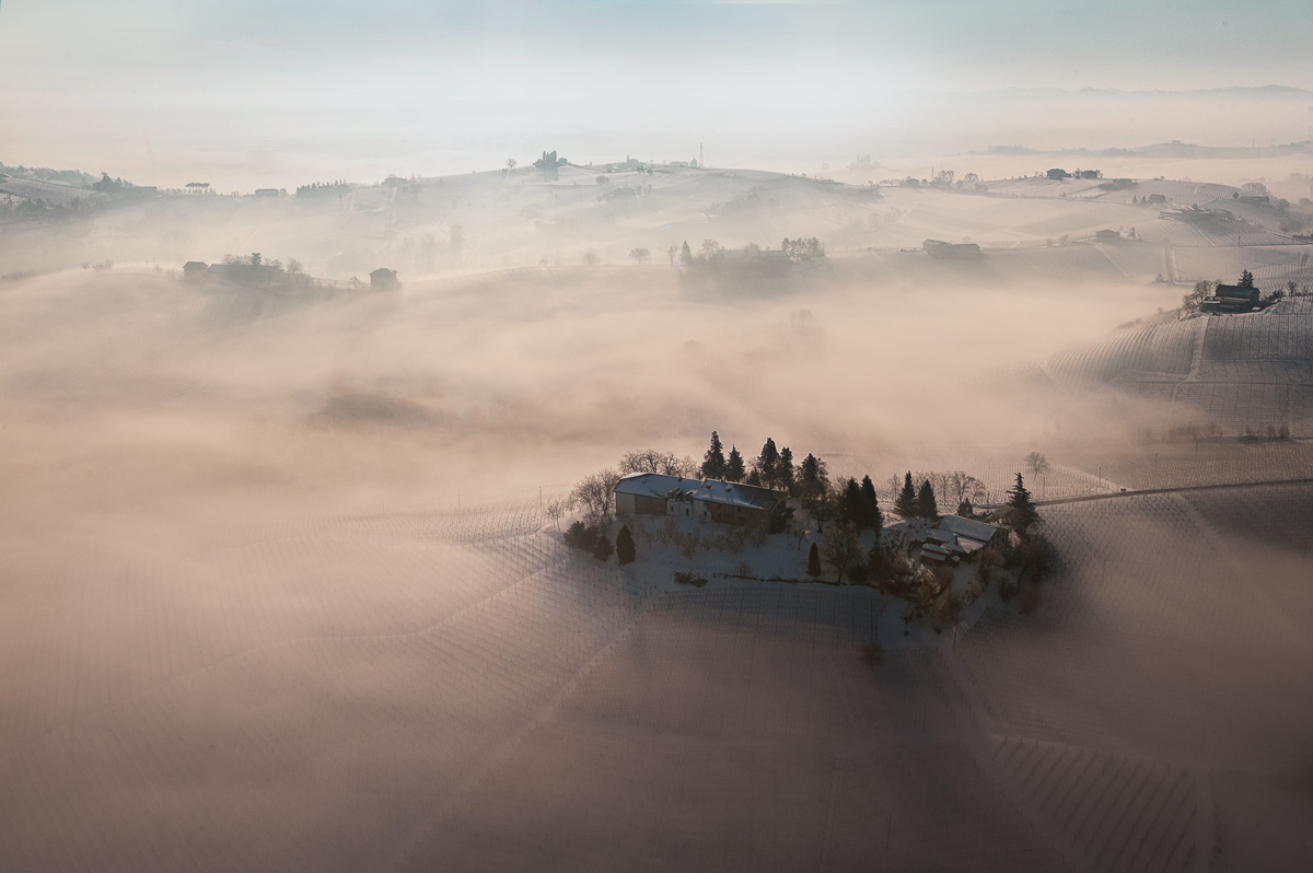 Nebbia nel Monferrato - Fotografia aerea