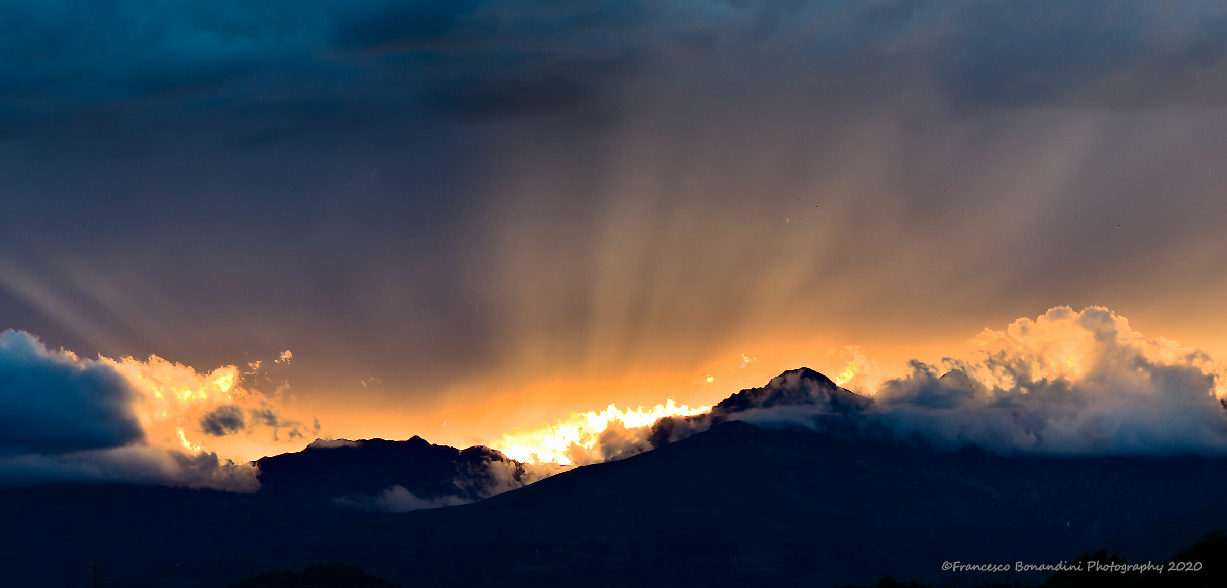 Sunset behind the Mucrone