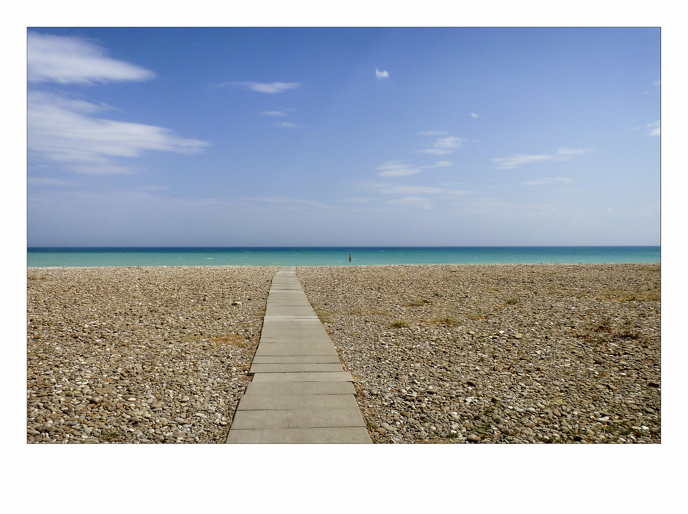 -Summer on a solitary beach-