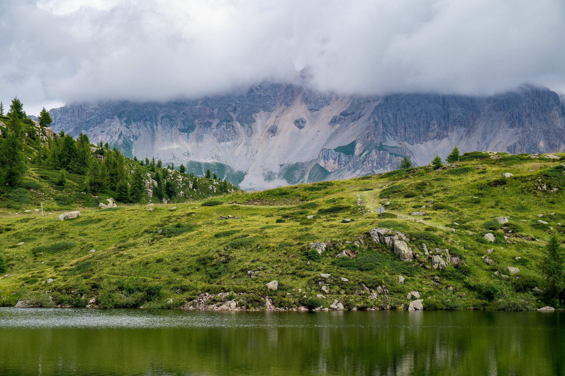 Between two water states