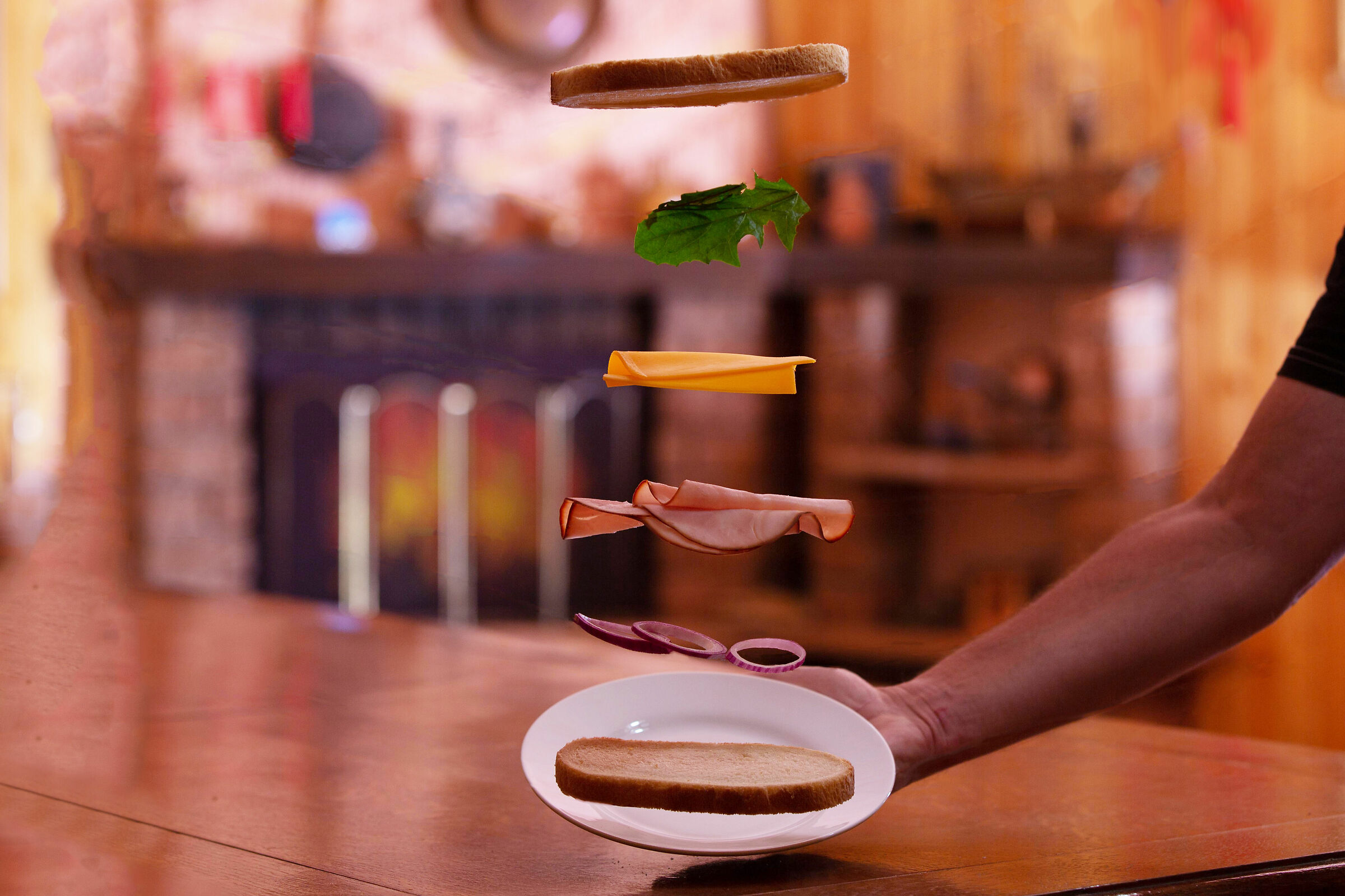 The turkey sandwich is served