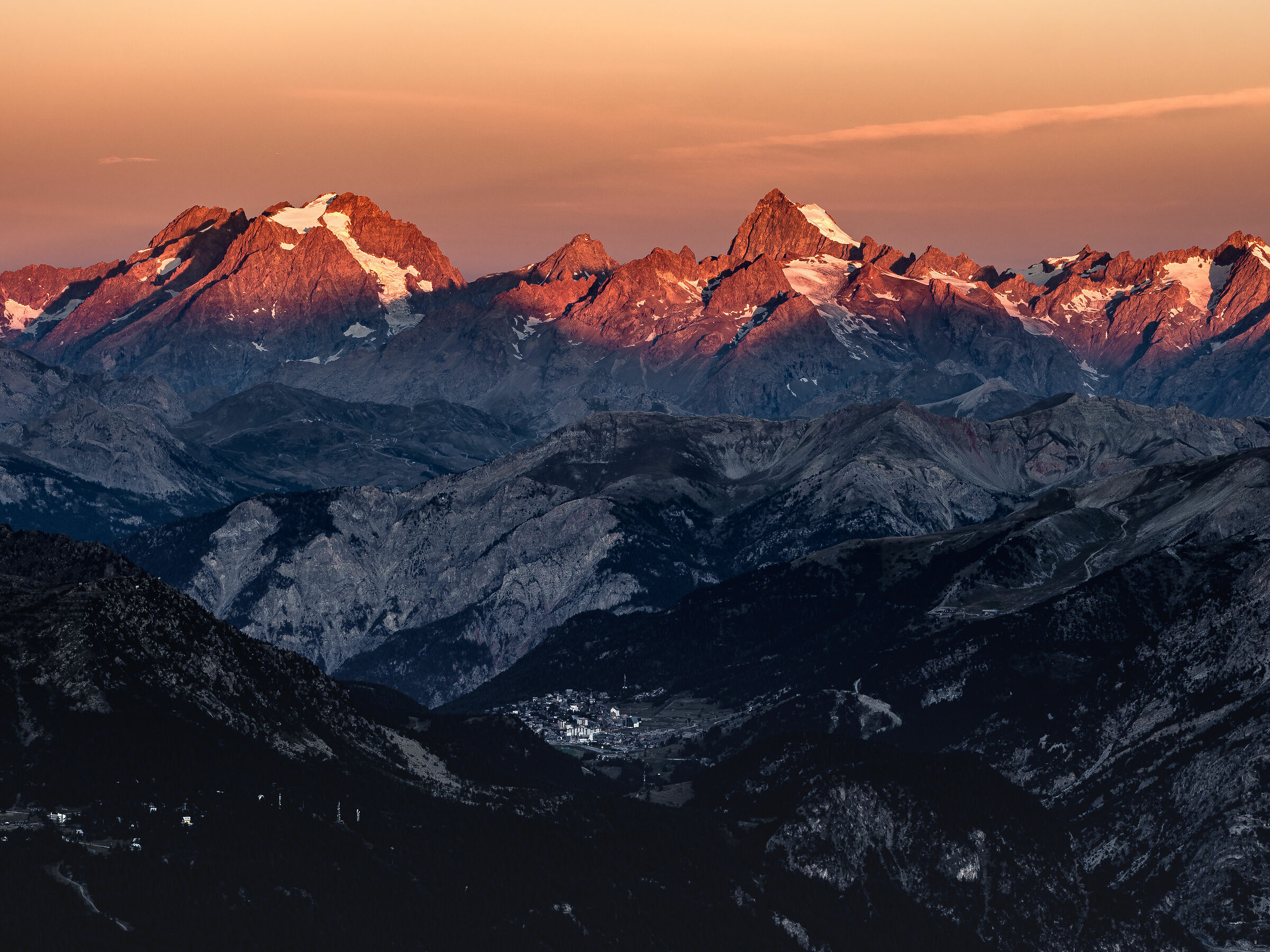 First lights on the peaks