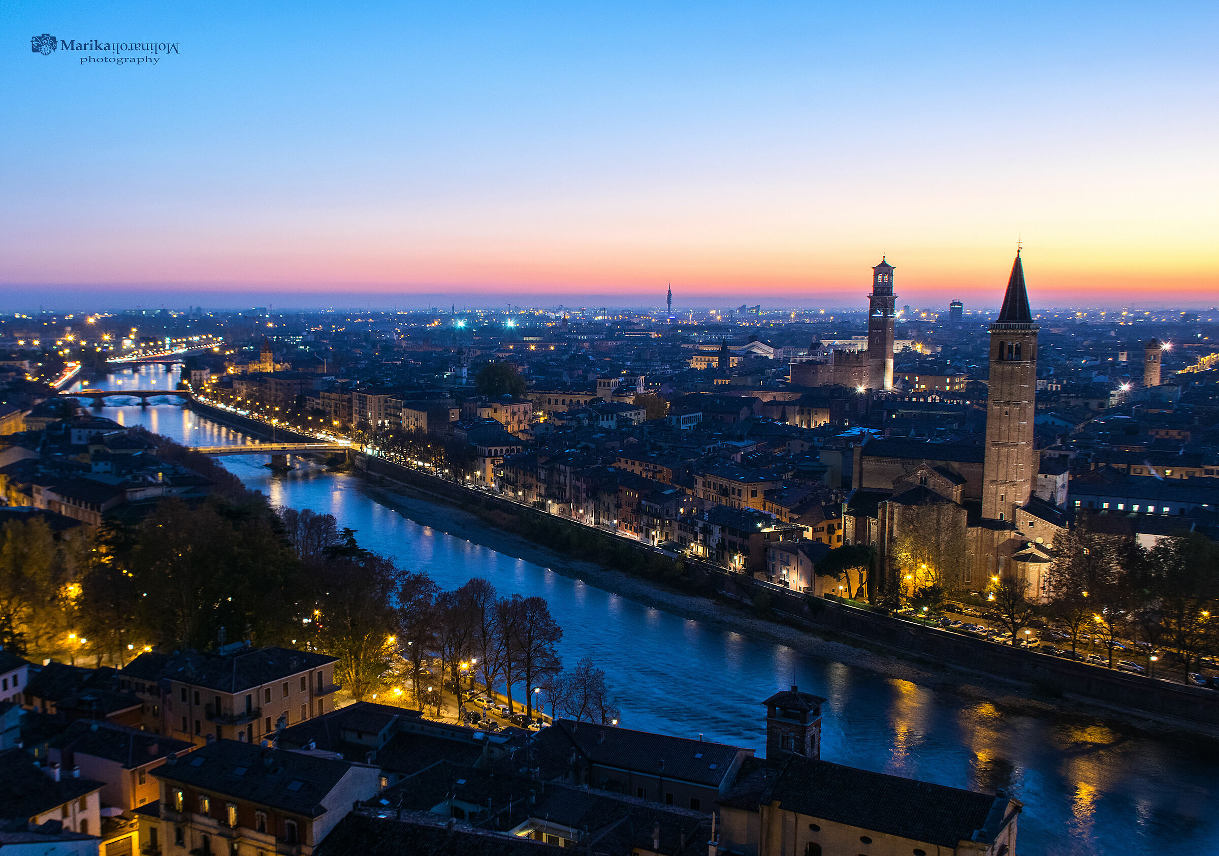 Blue Hour in the Adige riverside