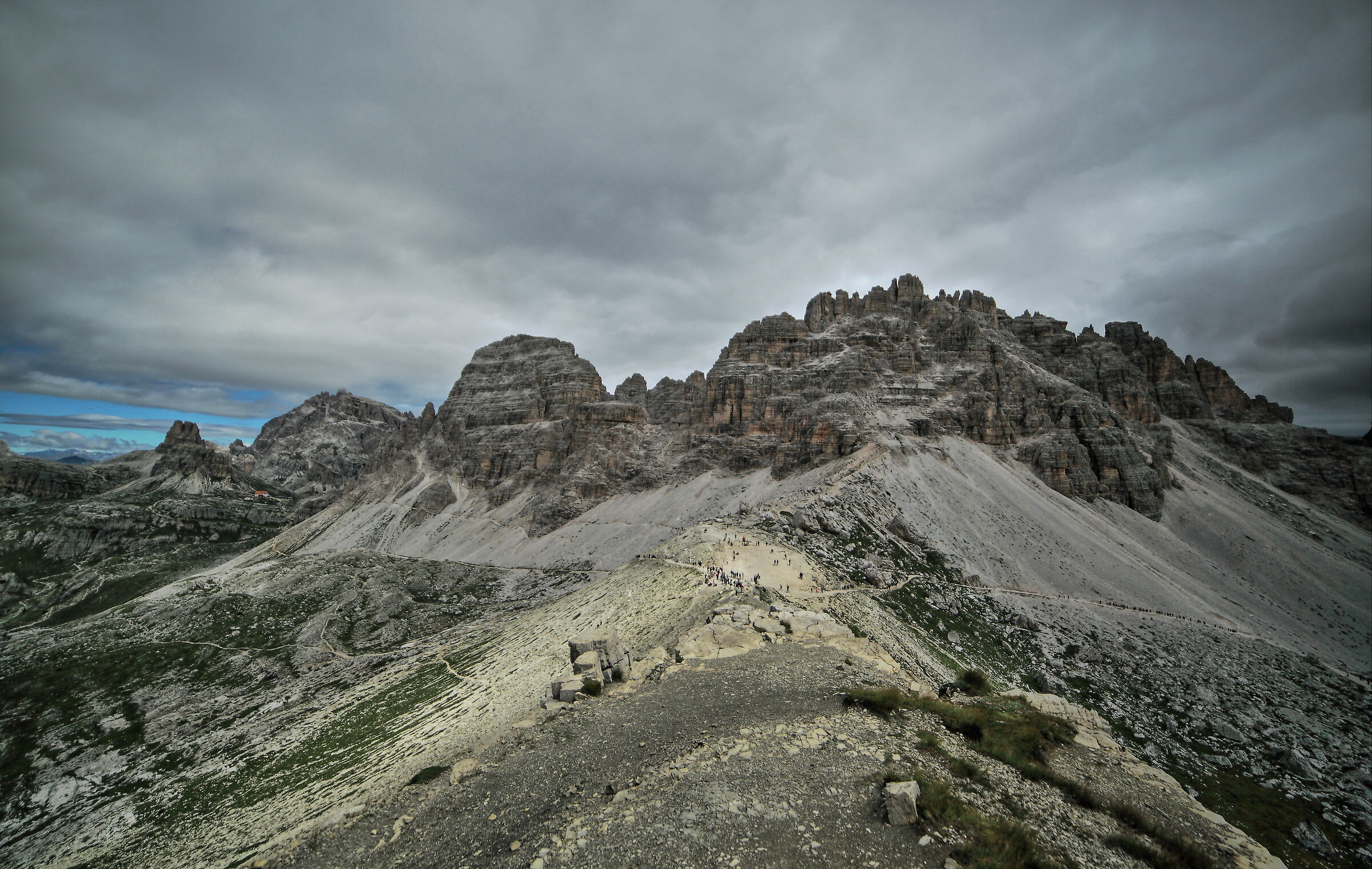 The Paterno, with the Three Peaks of Lavaredo behind him