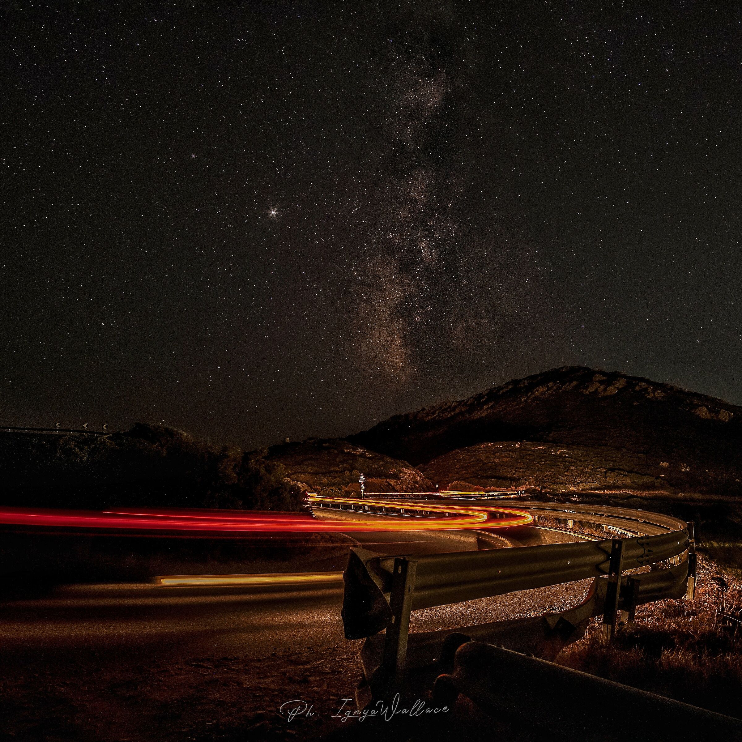 Milky Way with solanas luminous trails