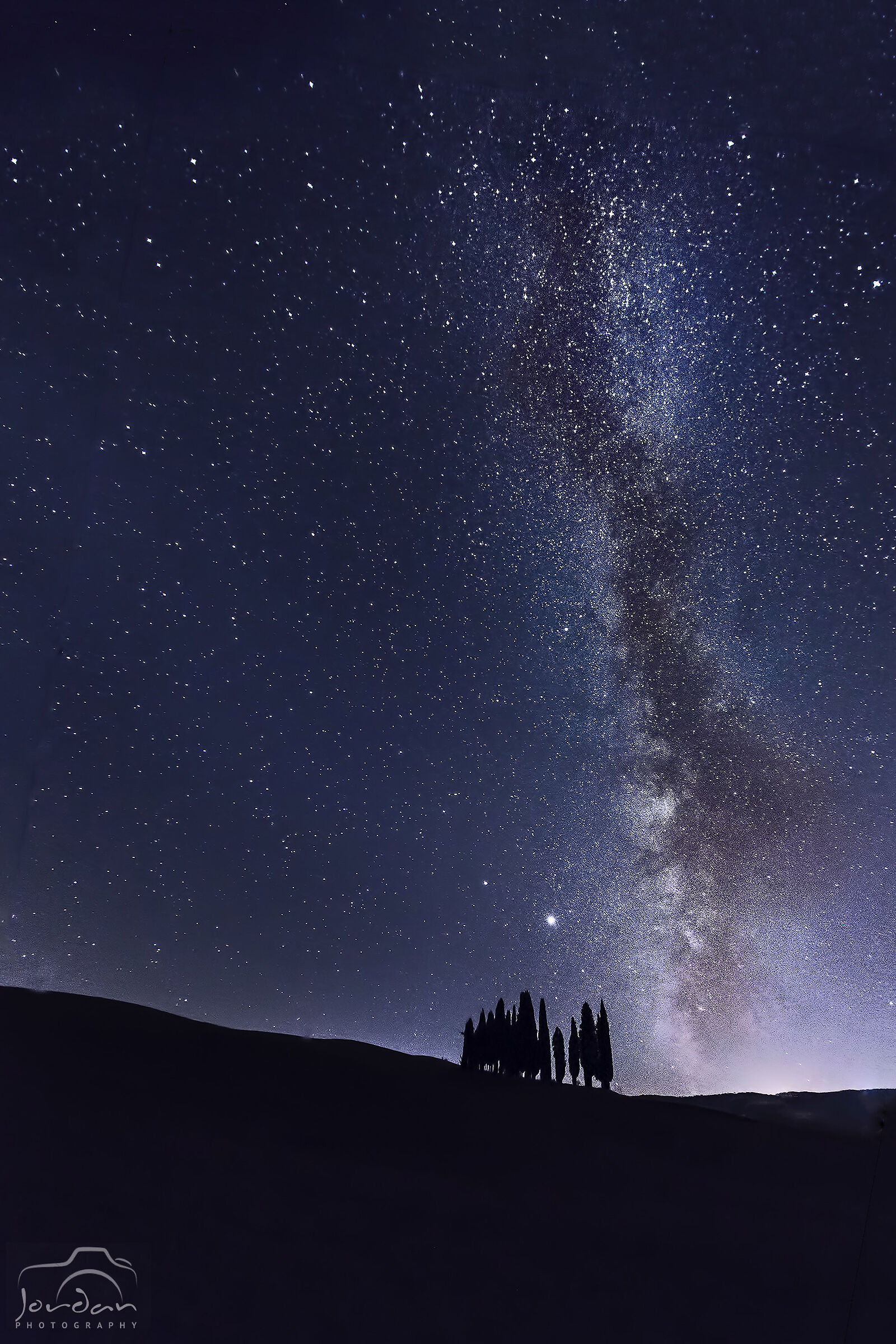Milky Way on the Cypressins of Val d'Orcia