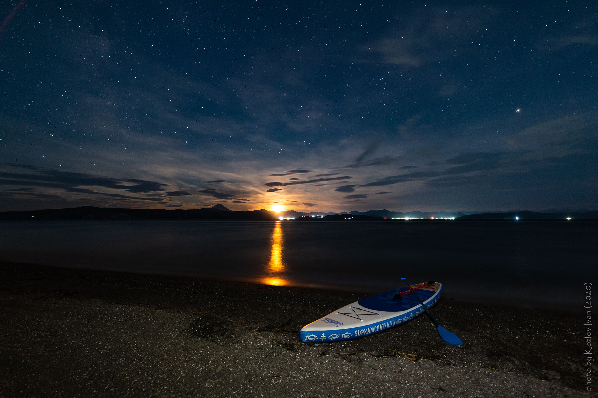 night kayaking in Kamchatka