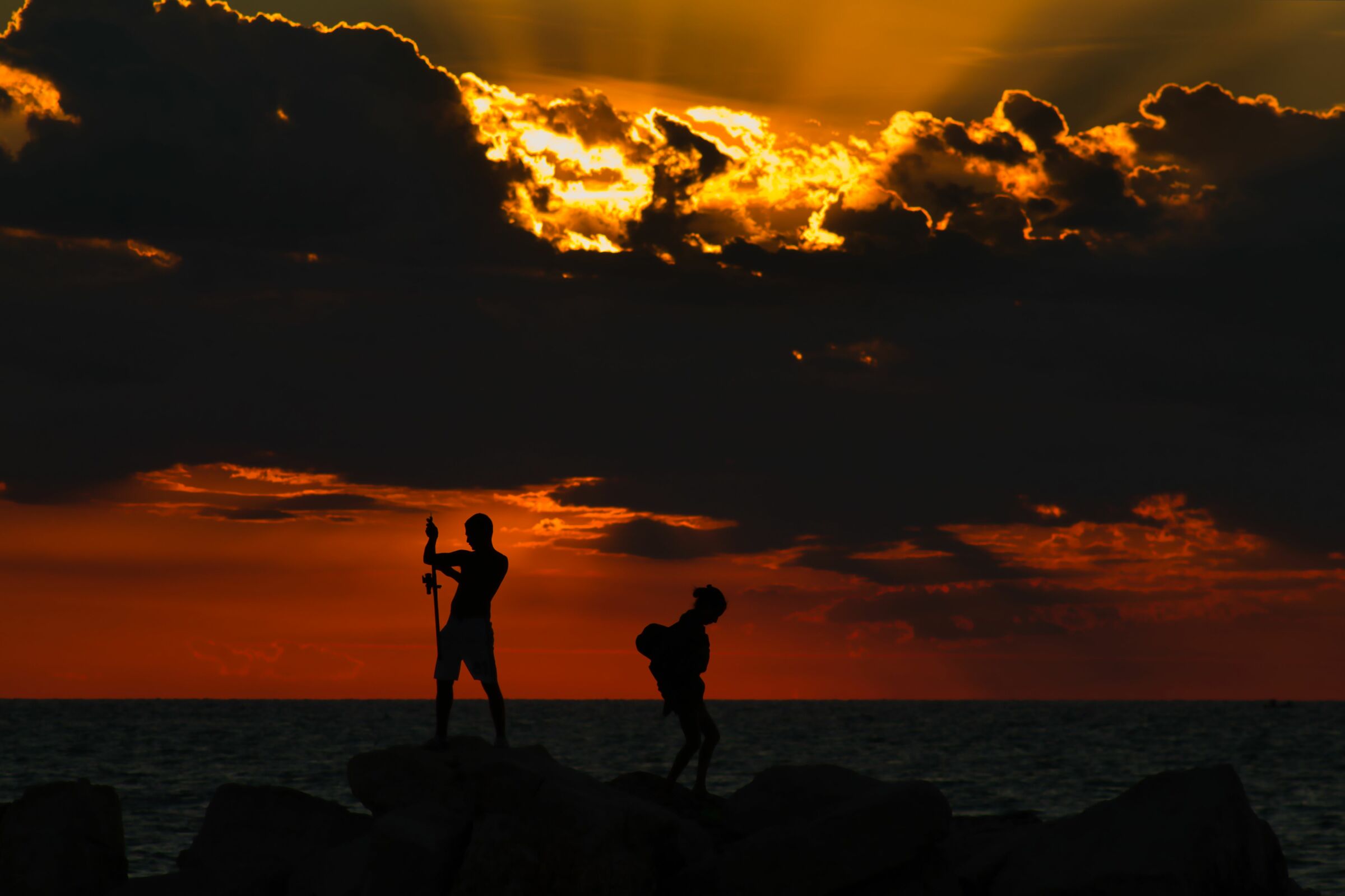 la silhouette del pescatore a Peschici