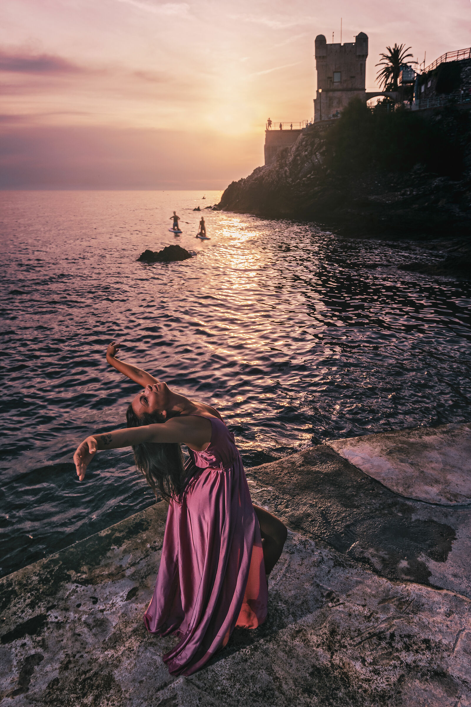 Dancing at the sunset