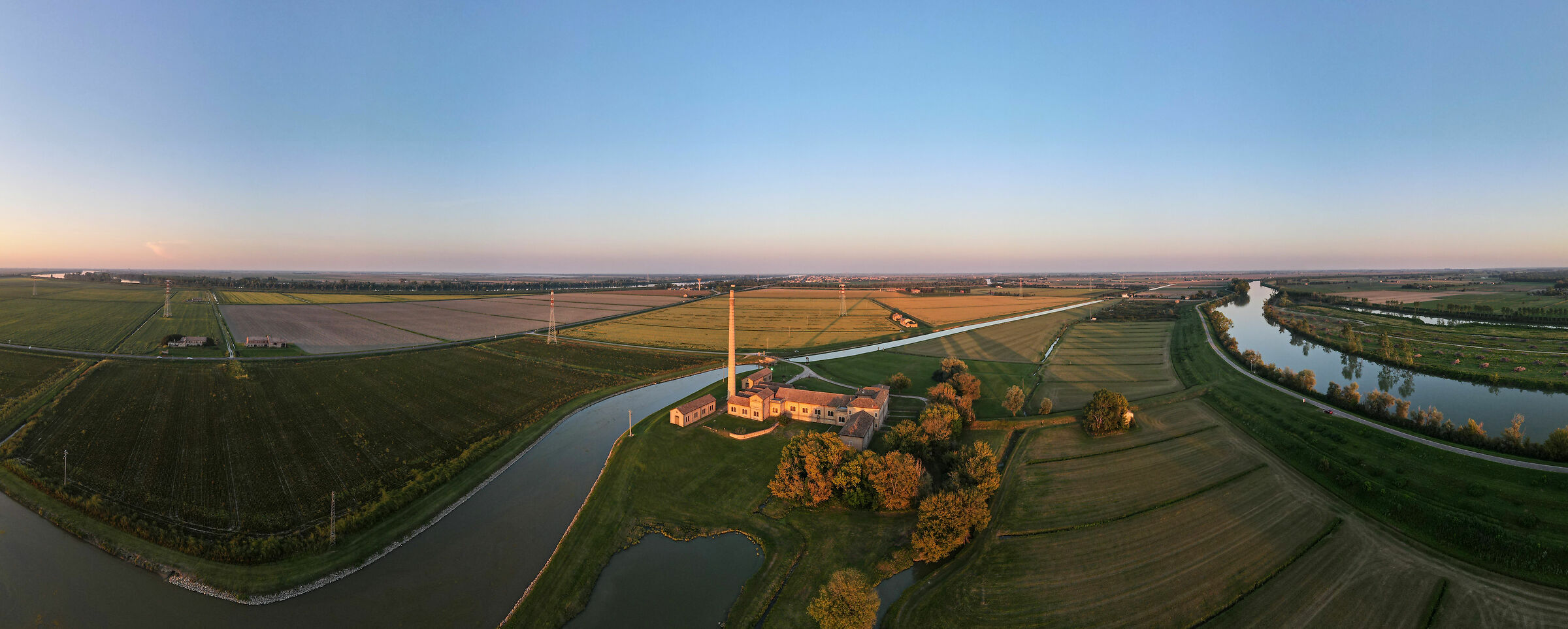 Panoramica Vecchia Idrovora Ca'Vendramin al Tramonto