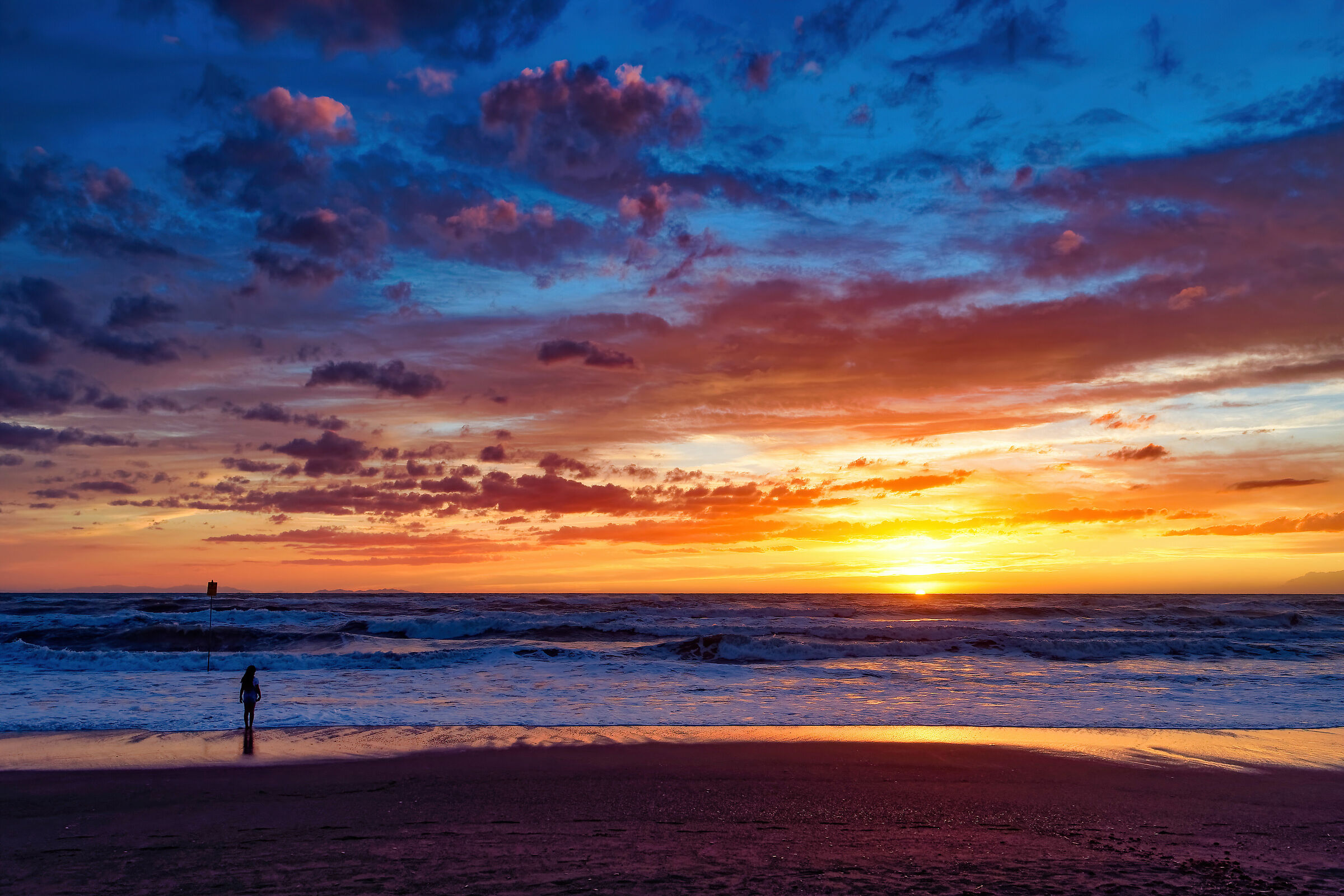 Little girl at sunset