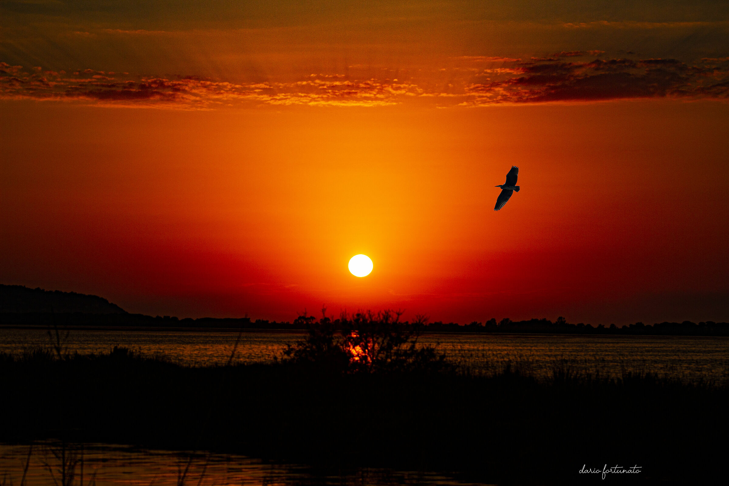Tramonto sulla laguna di orbetello